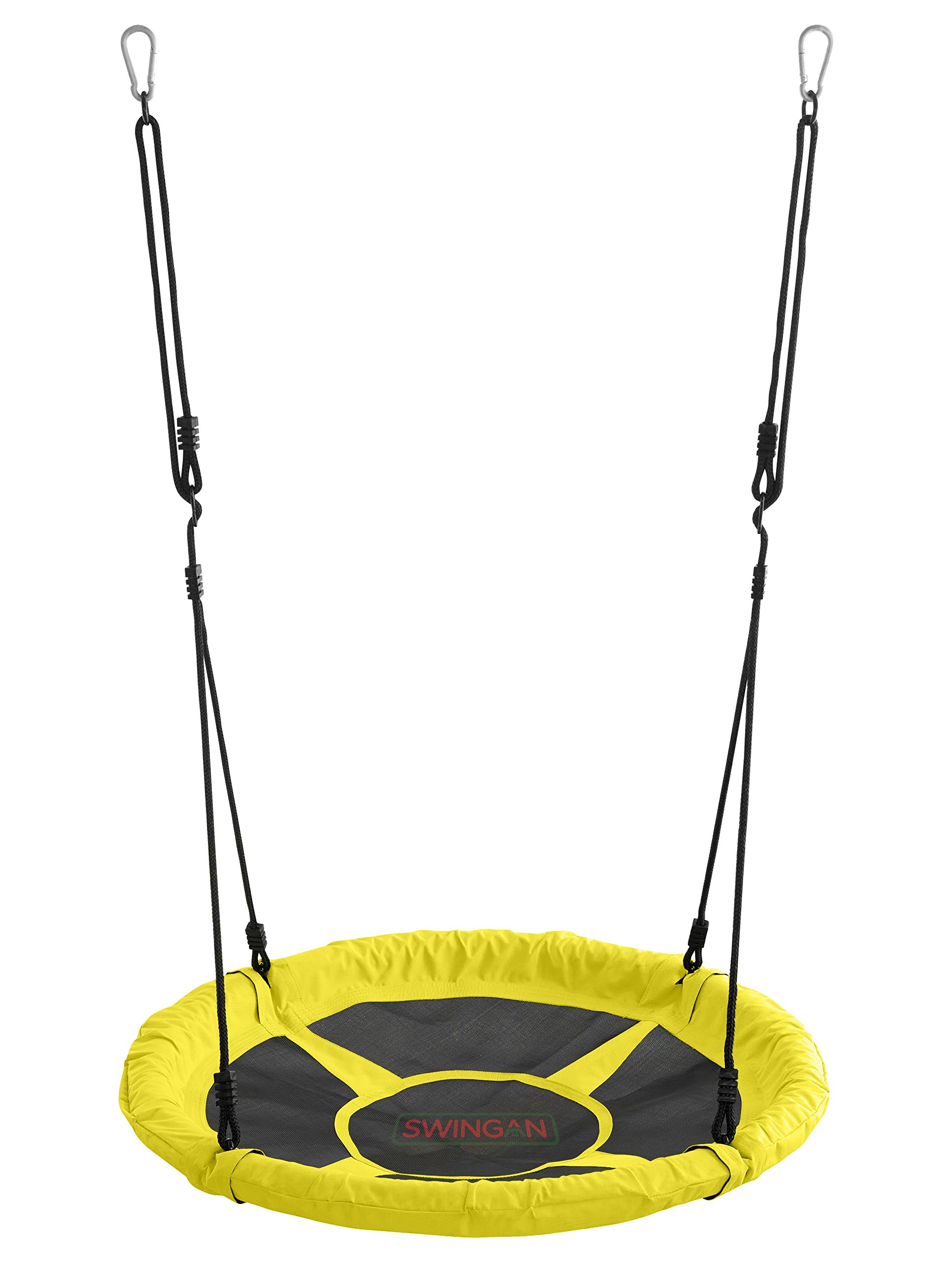 Machrus swingan Tree Swings - Saucer Swing Adjustable Ropes, Outdoor disc Kids & Adults, Round tire Swings Sturdy Fabric seat & Foam Padding, Circle Swing Backyard, max 330lbs