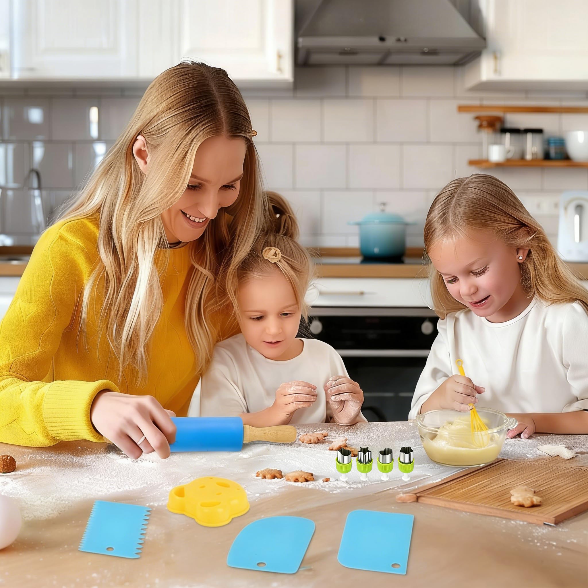 Cuchillo niños Aprendizaje, 23 Kit Cocina Montessori que no Cortadedos, Cuchillo para niños a Partir de los, Utensilios Cocina, Para Cortar Frutas Verduras o Masa (23 piezas)