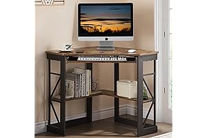 VECELO Small Corner Computer Desk for Small Spaces