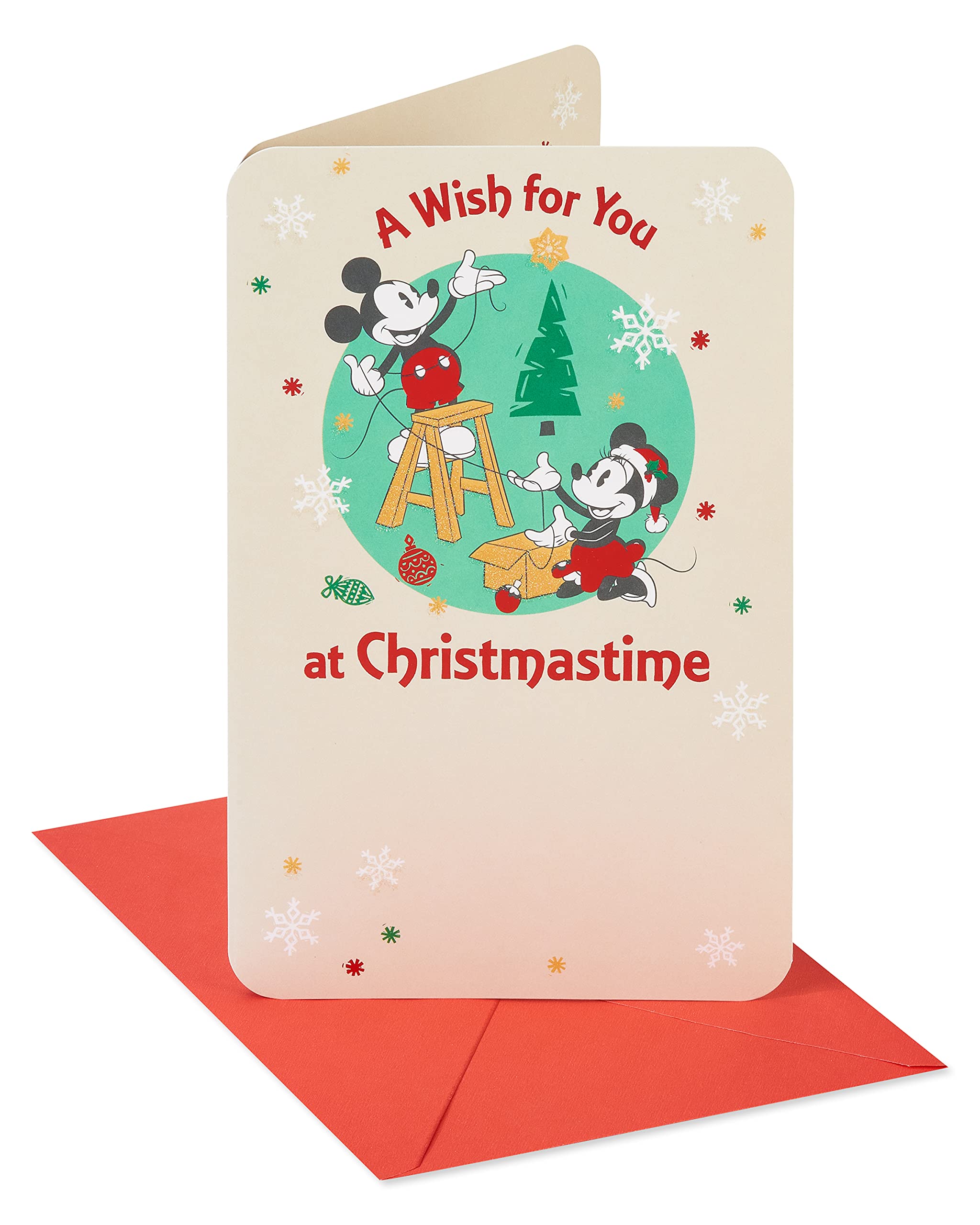 Disney's Christmas Cards 限定アイテム Amazon.com : American Greetings Disney Christmas Card (All