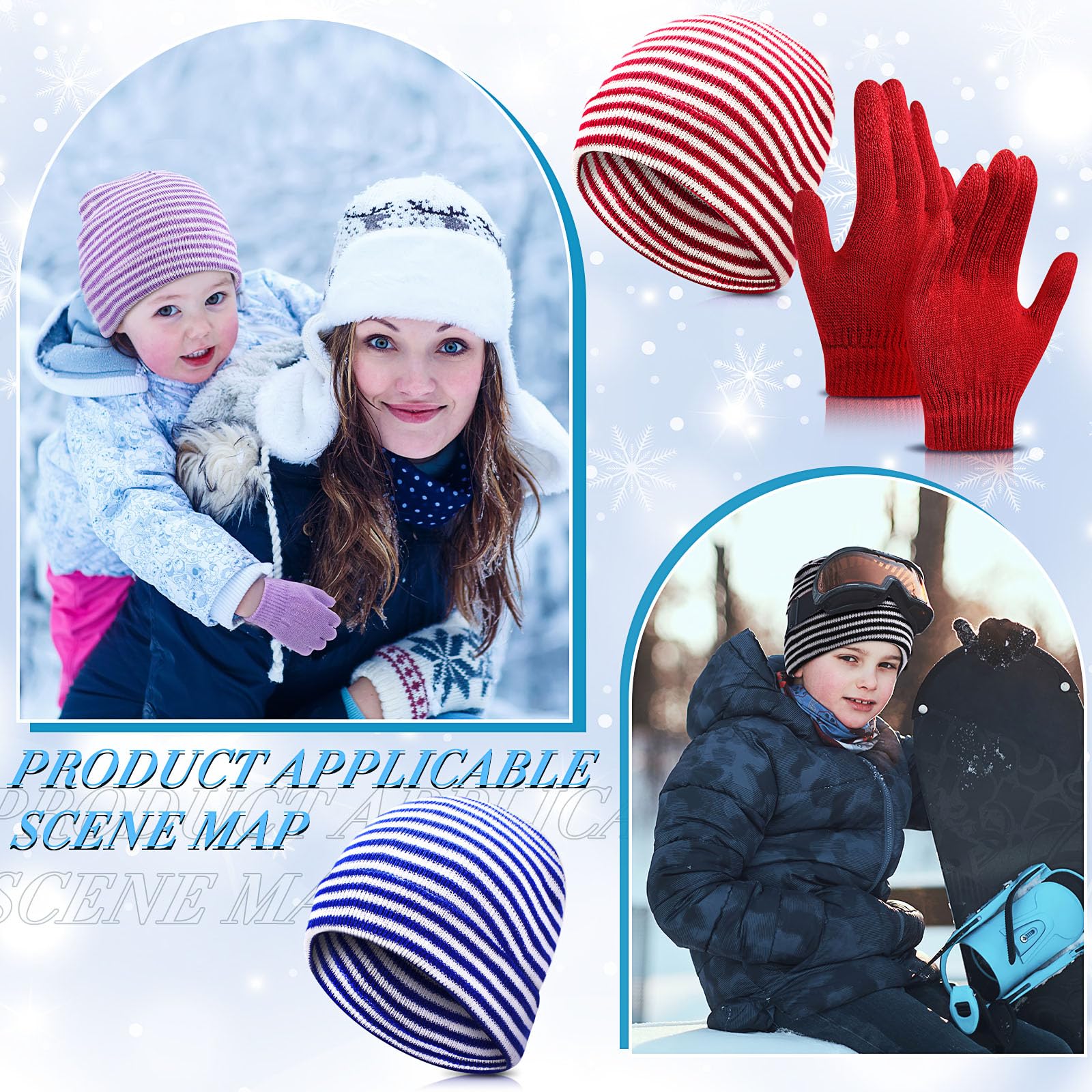 Chuarry Wintermütze und Handschuhe, unisex, für Jungen und Mädchen, 144 Stück/72 Set