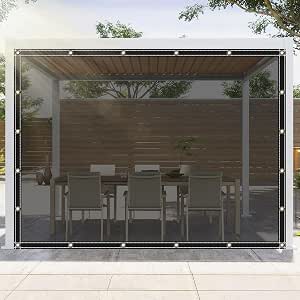 Lona Impermeable Transparente 5x6 Metros - Toldo Reforzado Para Invernadero, Balcón, Coches, Piscinas