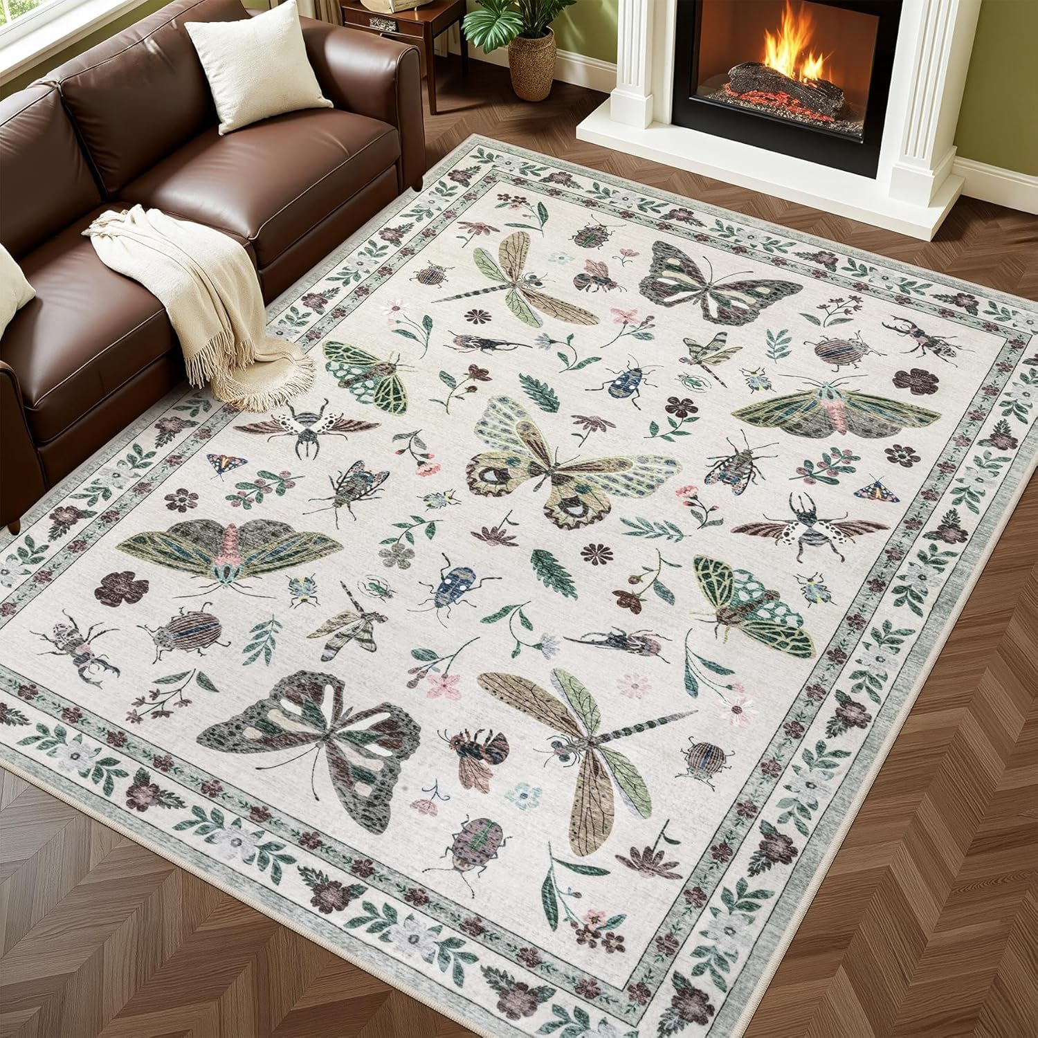 Tapis de chambre doux 120x160 lavable salon et terrasse