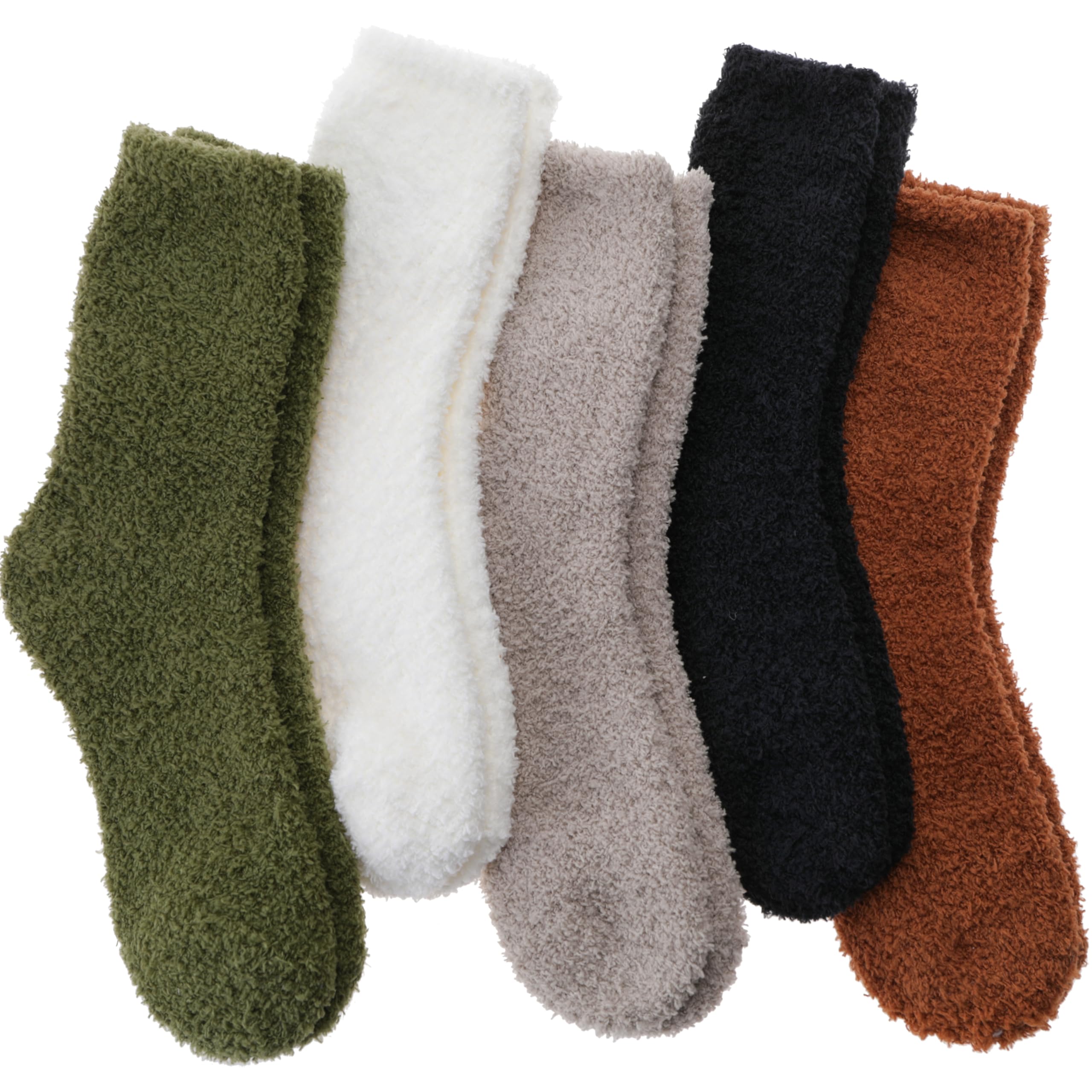 Fuzzy Socks Warm Fluffy Winter Cozy Thick Plush Slipper Sleep Comfy Crew Socks for Women &amp; Men 5 Pairs