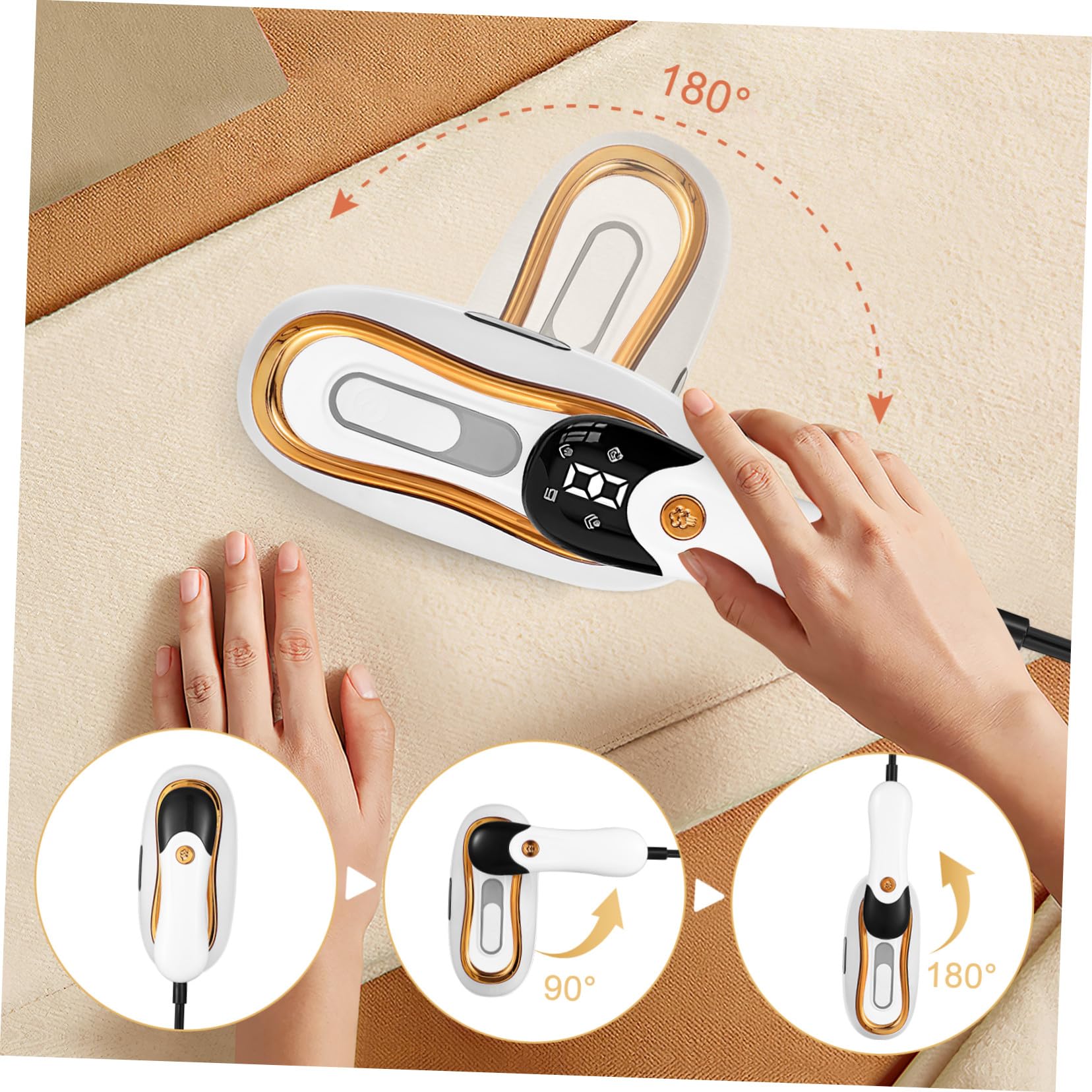 Cabilock Máquina de planchar de mano plegable de ropa Vapor portátil abs White