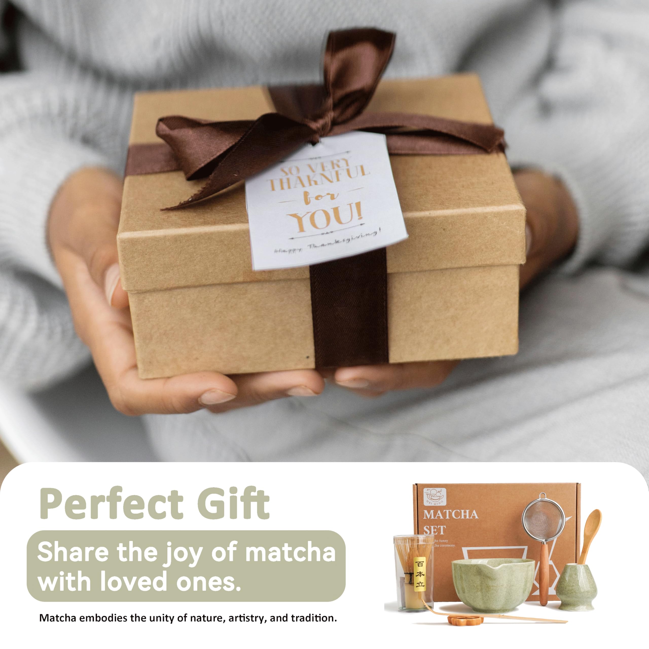 Set Matcha Premium 7 Pièces – Ensemble Exclusif pour Cérémonie du thé avec Chasen en Bambou (fouet), Bol en Céramique Rose, Cuillère et Accessoires