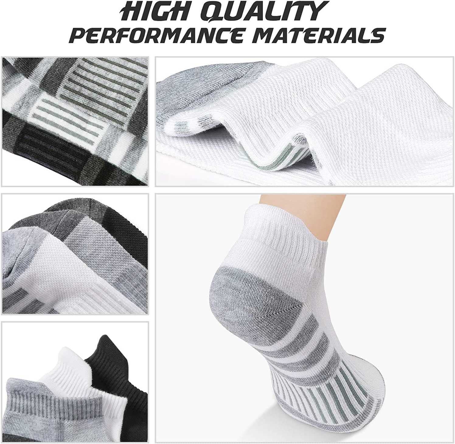 Ankle Socks for Men Women Low Cut Running Socks size for 9-11,6 Pairs - Image 3