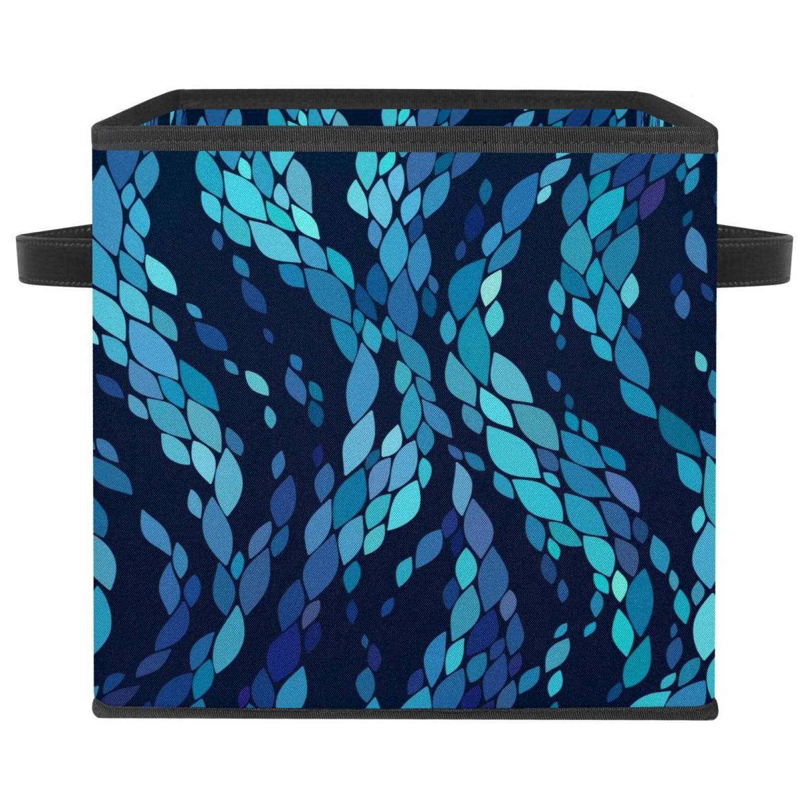 Boîte de rangement pliable en tissu avec poignées motif abstrait