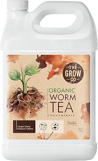 Worm Castings for Plants, Earthworm Casting Organic Fertilizer, Bokashi Booster, Worm Tea Made from Compost Worms, Liquified & Concentrated Vermicompost for Soil Fertility & Bountiful Harvest, 1 gal.