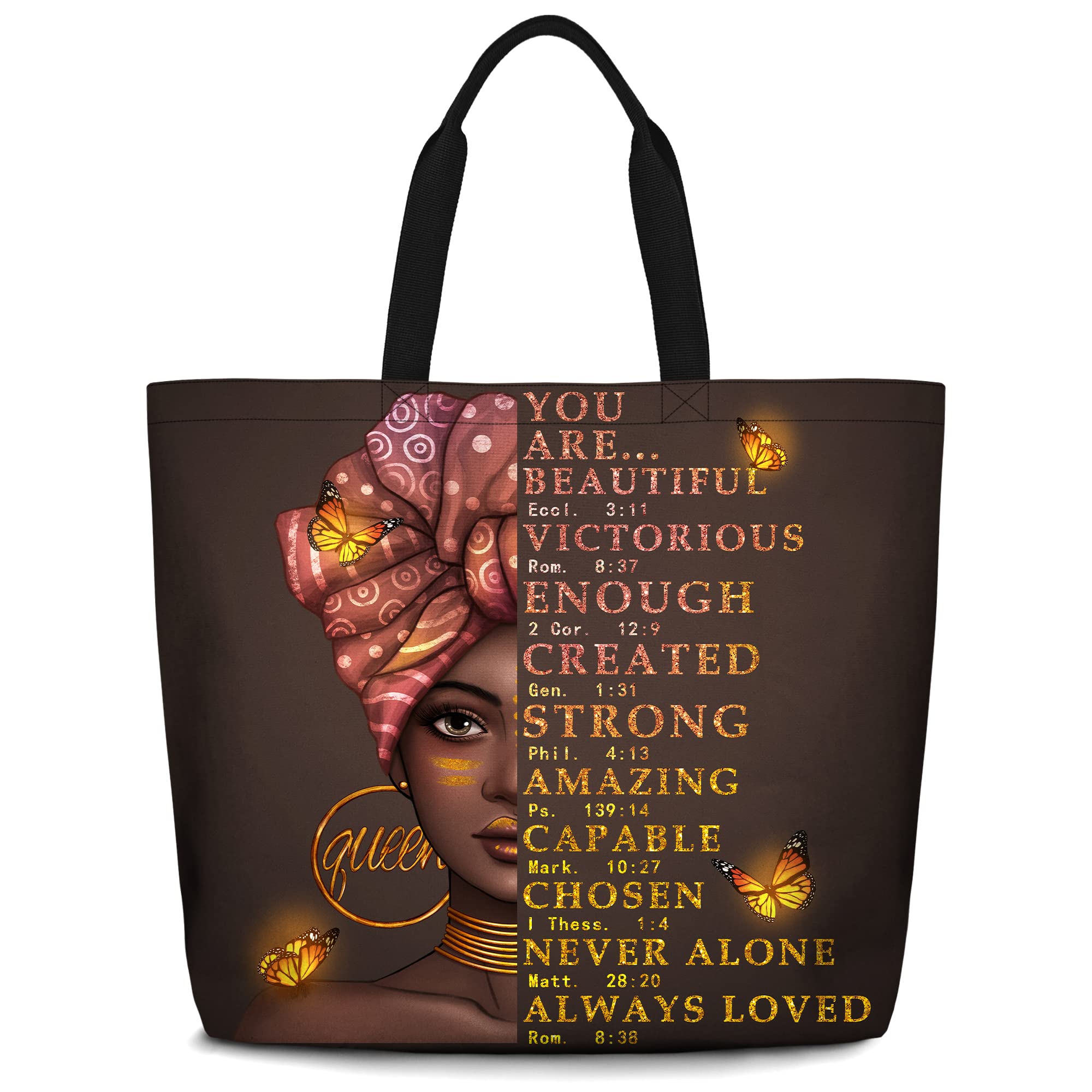 African American Women Tote Bags - Black Women Shoulder Bag Afro Black Girl Magic Satchel Handbags For Beach Gym School Travel
