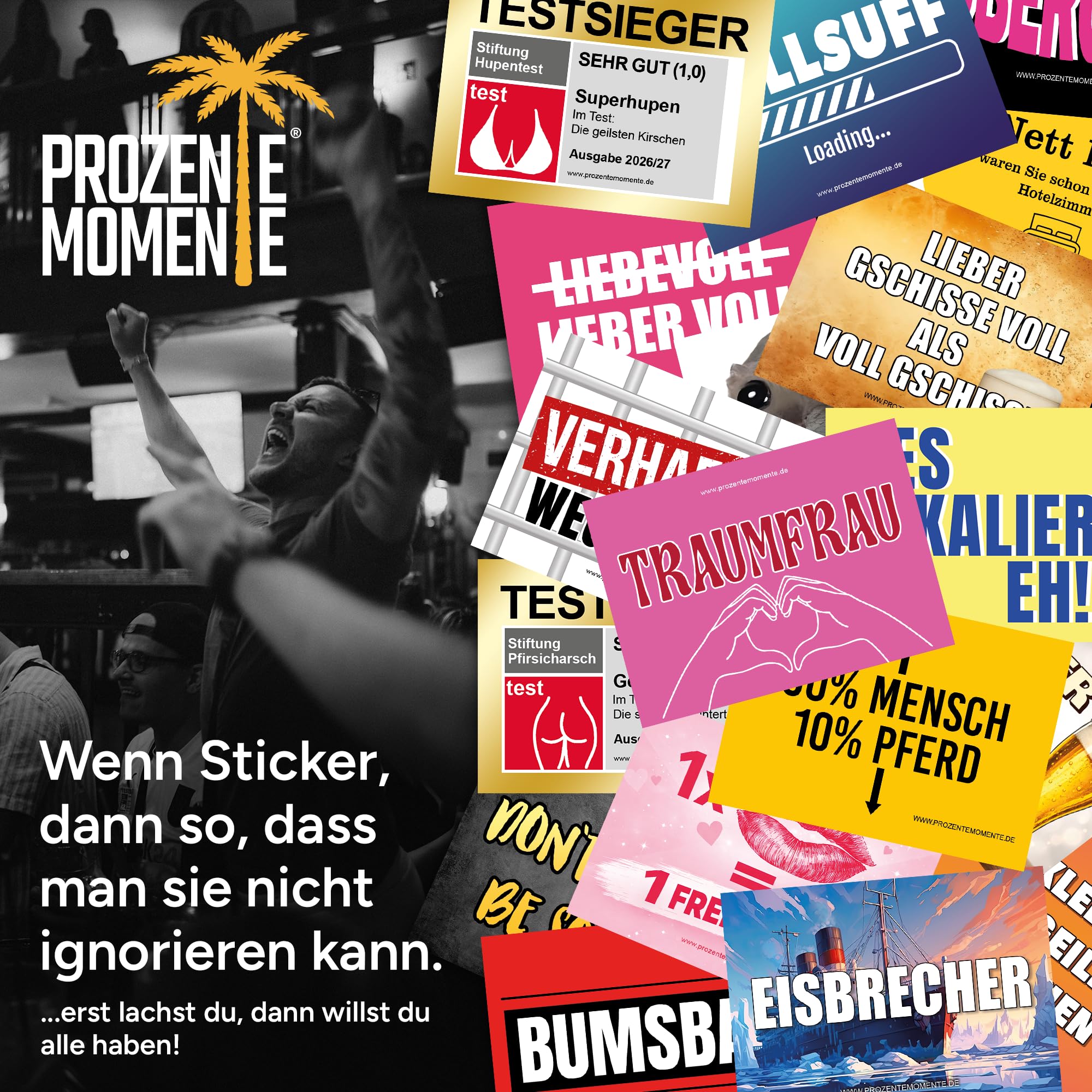Tic Tac Toe Sticker - Malle Aufkleber, für Festival oder Ballermann, witzige Sticker Sets für Party, Trinkspiel, JGA, Urlaub, Mallorca Sticker Set Accessoires lustig | 1000 Stück