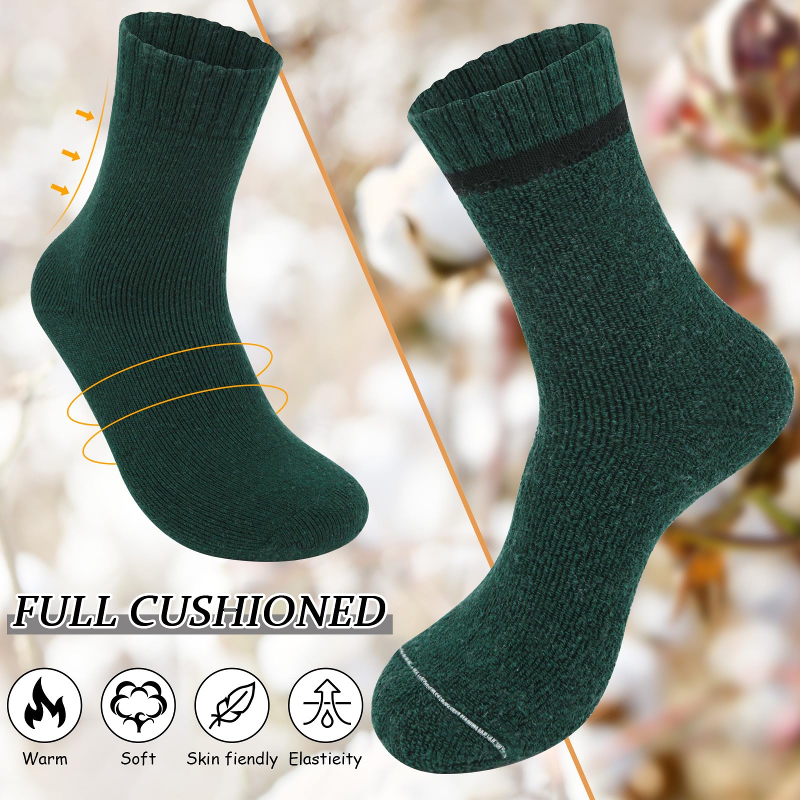 Chalier Finery 5 Paia Calze Invernali di Lana da Donna, Calzini Termiche Spesse da Donna, Calze Caldo Cotone Donna, Regalo di Natale per il Compleanno da Donna