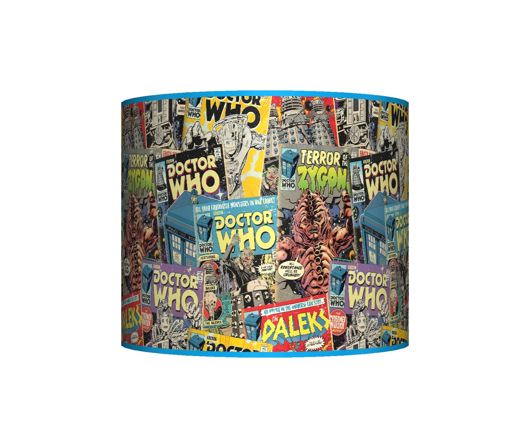 DR WHO COMIC CEILING LAMPSHADE ~ 10" DRUM ~ BOYS / MENS GIFT ~ ROOM / BEDROOM LAMP SHADE