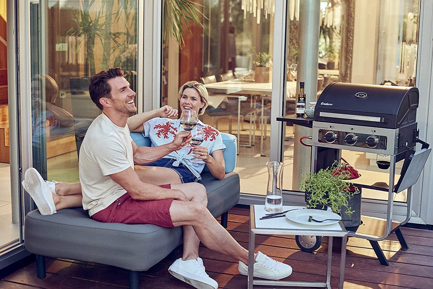 Enders Brooklyn Next 3 Griglia Barbecue - Barbecue a gas con 3 bruciatori in acciaio inox a regolazione continua - Piccolo e compatto - Bbq a gas con griglia di riscaldamento - Portatile #8646630