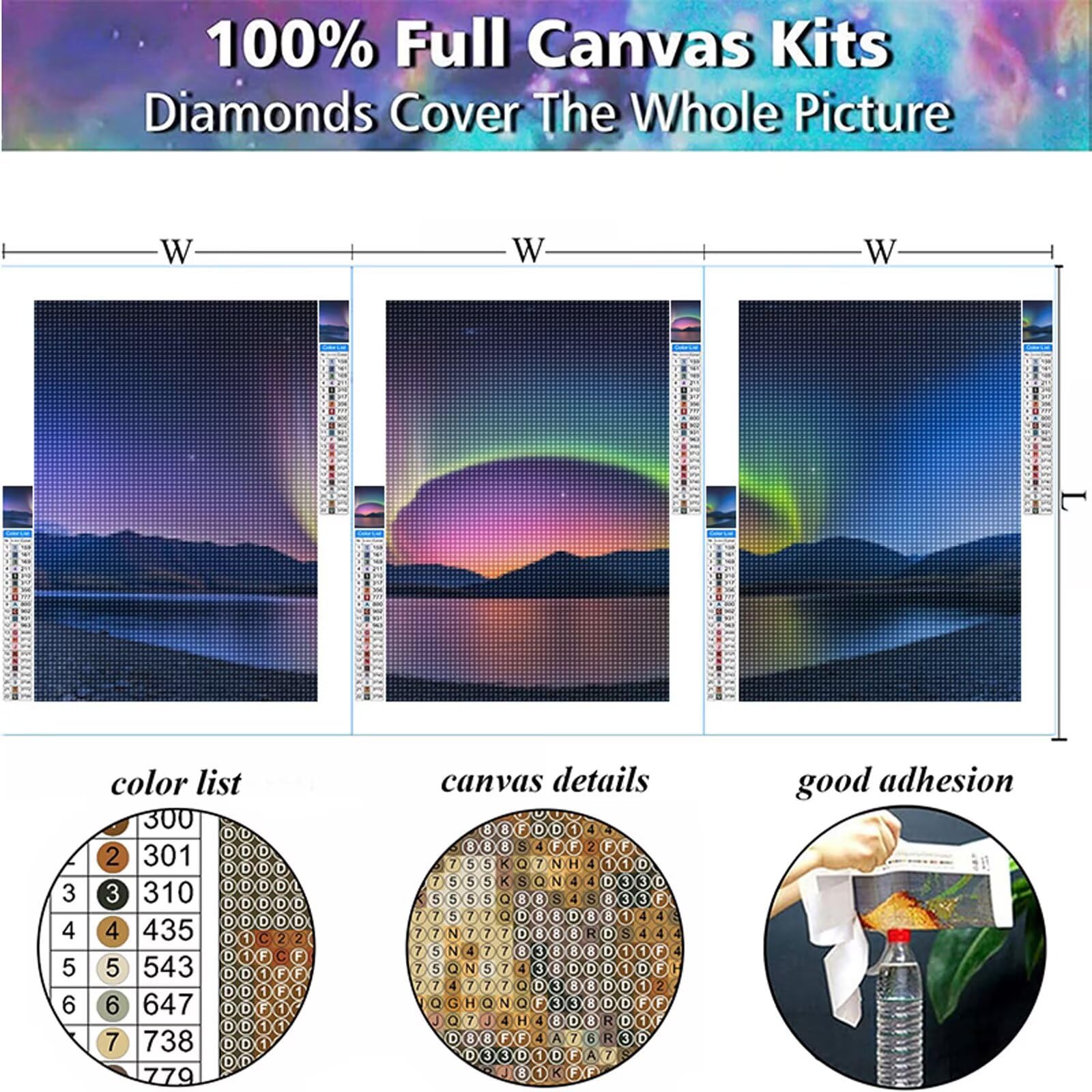 Aurora DIY 5D Pełny zestaw do malowania diamentowego dla dorosłych 50x70cm, diamentowe malowanie jezioro okrągła mozaika kryształ górski haft krzyżykowy sztuka rzemiosło dekoracja ścienna do domu i