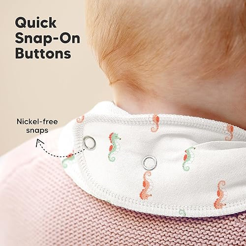 Miniatura 81 de KeaBabies 8 unidades de baberos tipo bandana orgánicos para niñas - Baberos tipo triángulo súper absorbentes para bebés que babean y están en