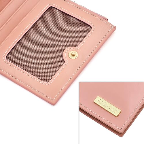 Miniatura 5 de ANDOILT - Cartera de cuero genuino para mujer con bloqueo RFID para tarjeta de crédito con cremallera A0 Black &amp; Brown Closure, A1 Brown &amp; Black