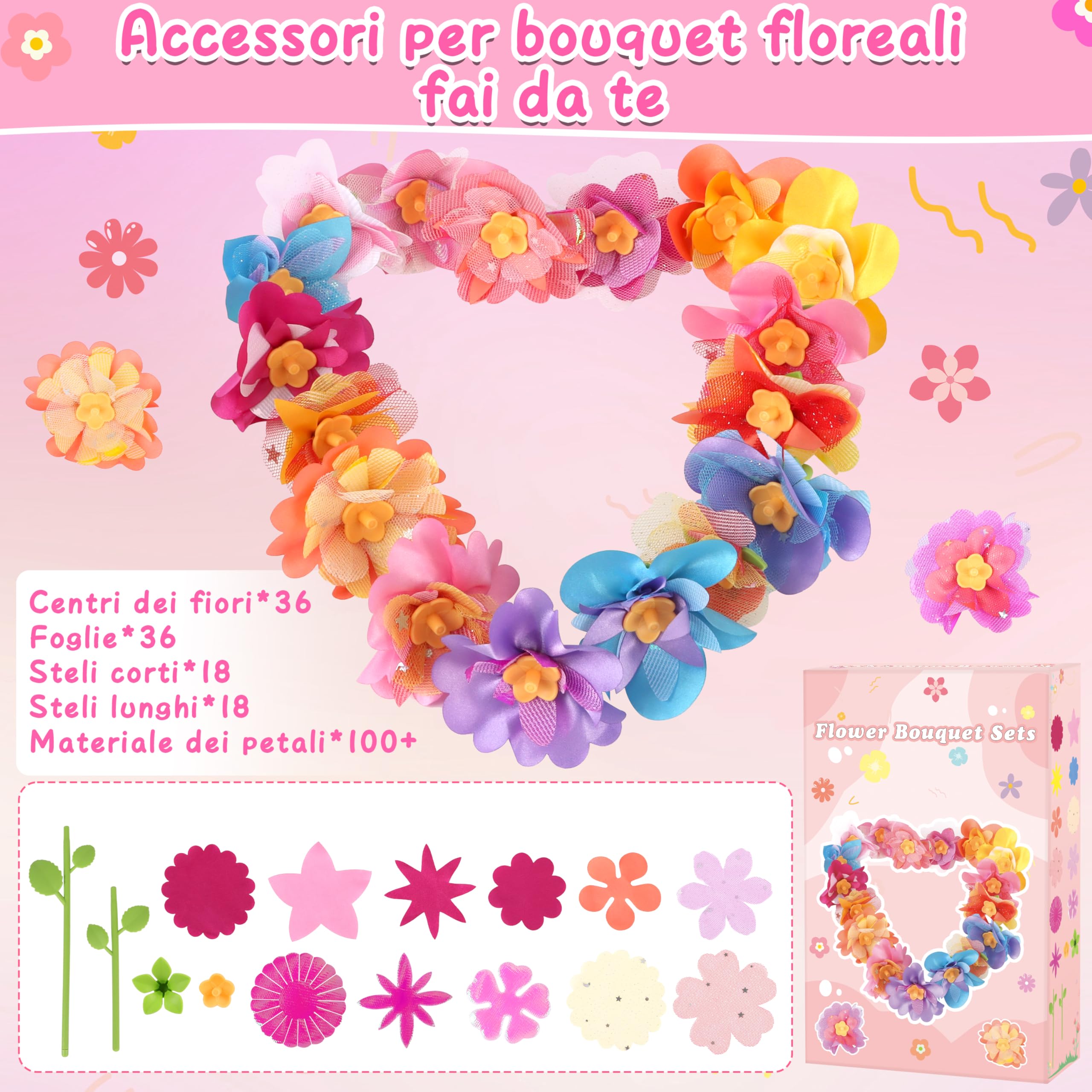 Charmofun Il Laboratorio dei Fiori, Kit Artigianale con Macchina per la Produzione di Fiori Bambini, Regalo Giocattoli Creativo per Bambina 4 5 6 7 8+ Anni (Refill)