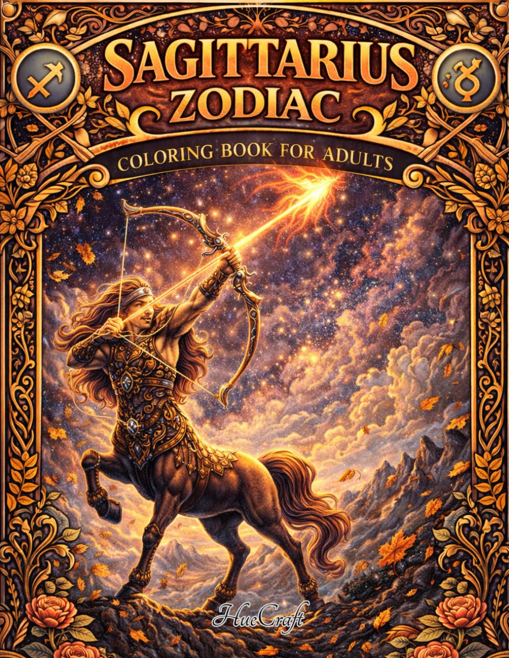 Sagittarius Zodiac Coloring Book for Adults: Celestial Archer, Fire Sign Adventure, Mythical Astrology Art & Stress Relief Designs (Zodiac Signs Adult Coloring Book Series)