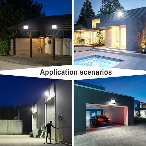 Miniatura 6 de Luces de inundación LED de 300 W, paquete de 2 luces de seguridad impermeables IP66 para uso al aire libre, con enchufe, luz diurna súper brillante