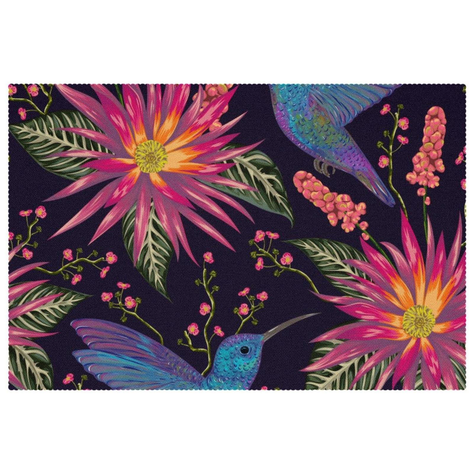 Set de table colibri lavable anti-chaleur et grand dessous d'assiette imperméable