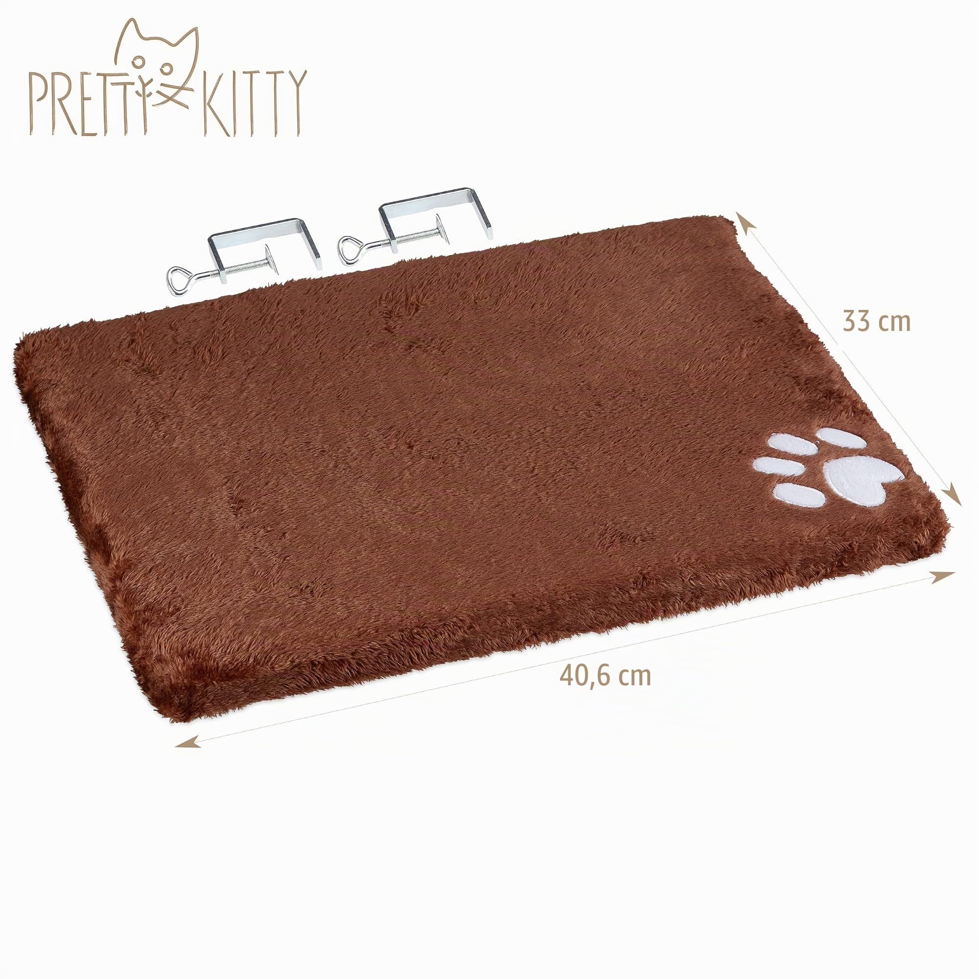 Pretty Kitty Letto da Finestra da Davanzale Coccolone Per Gatti, Il Letto Di Gatto Premium Soffice Per La Finestra - Lavabile, Gatto Da Banco Da Davanzali - Accessori Per Gatti Inclusi - 32x41 cm