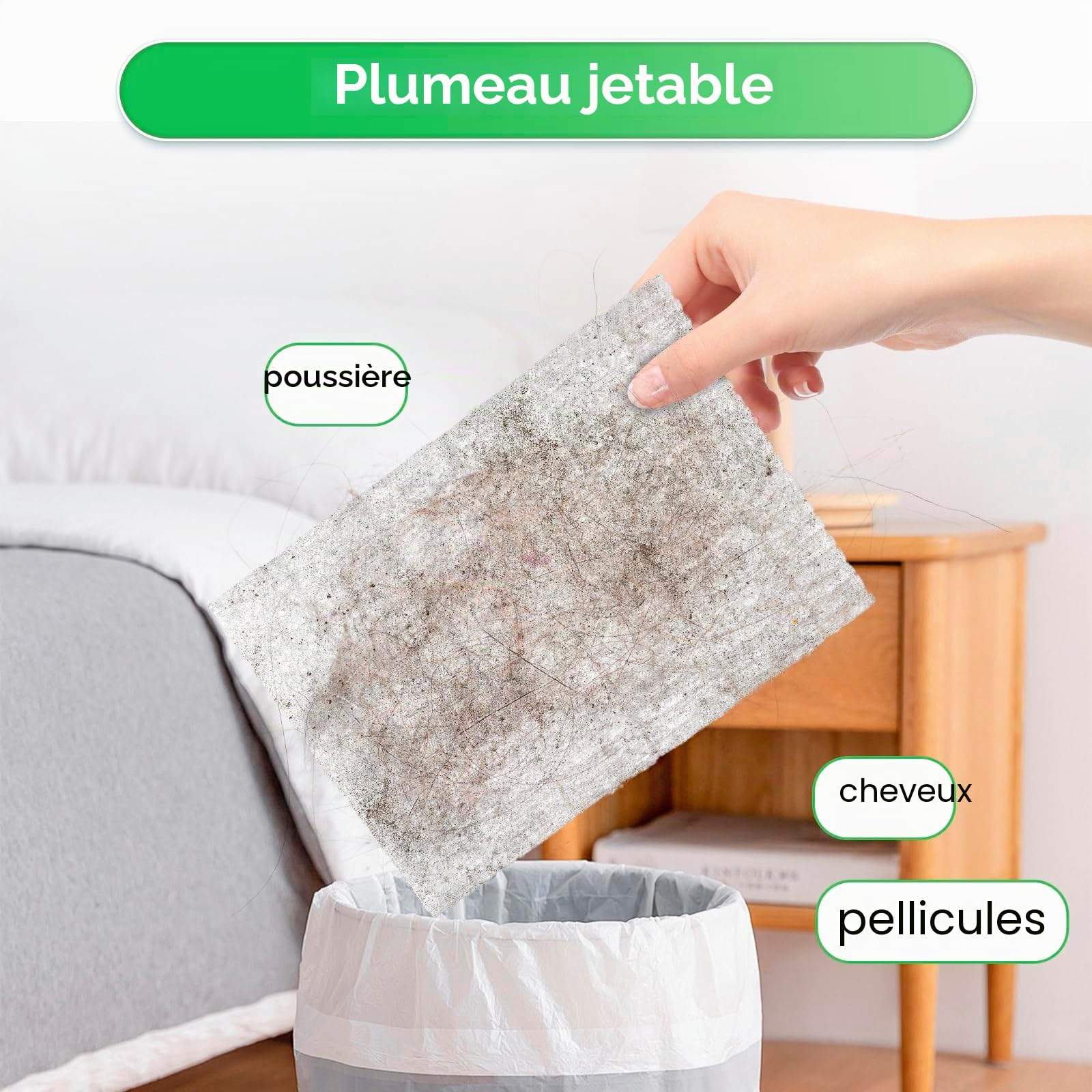 (300 pièces) Lingettes sèches pour Swiffer Balai Attrape, Jetables Serpillères sèches, Serpillères sèches pour Swiffer Sweeper, Lingettes électrostatiques, Recharges jetables chiffons de balayage secs