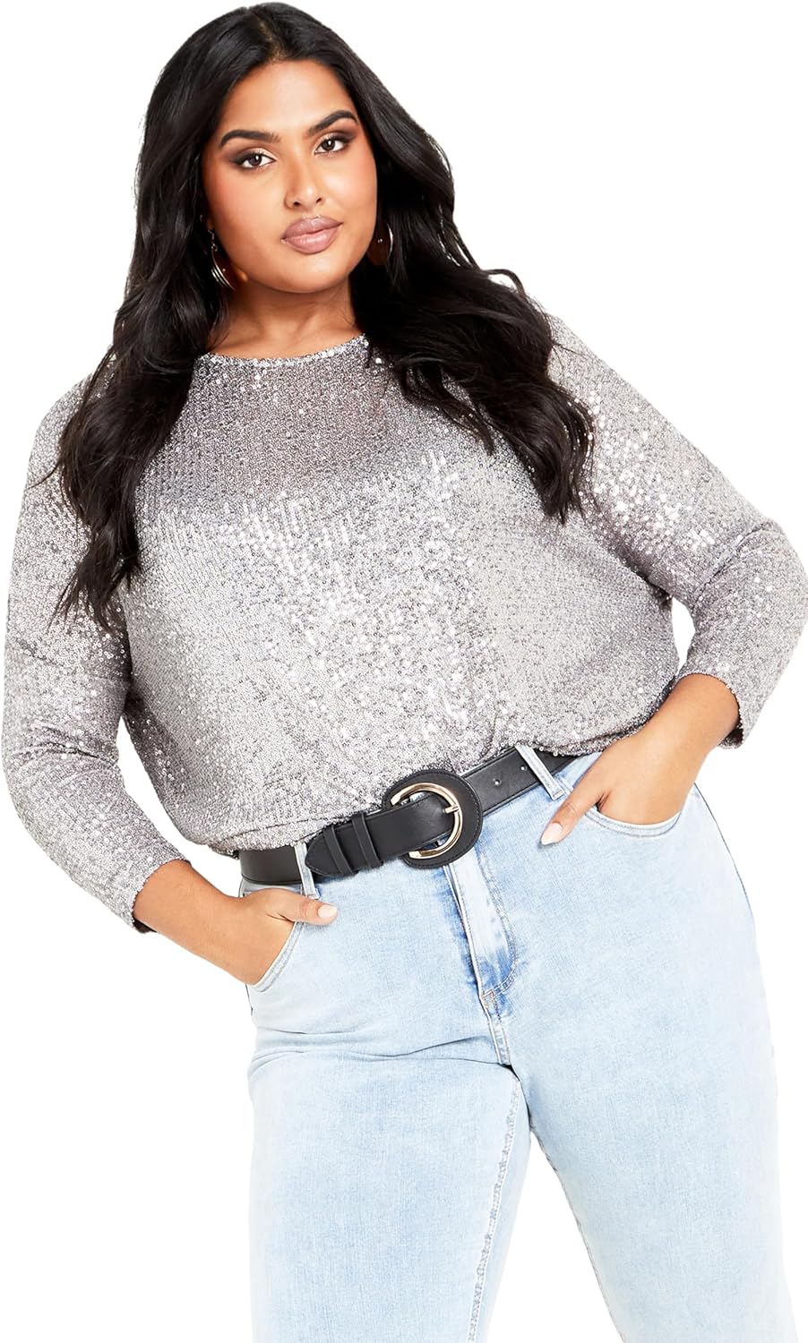Evans Women's Lots of Sequins Top