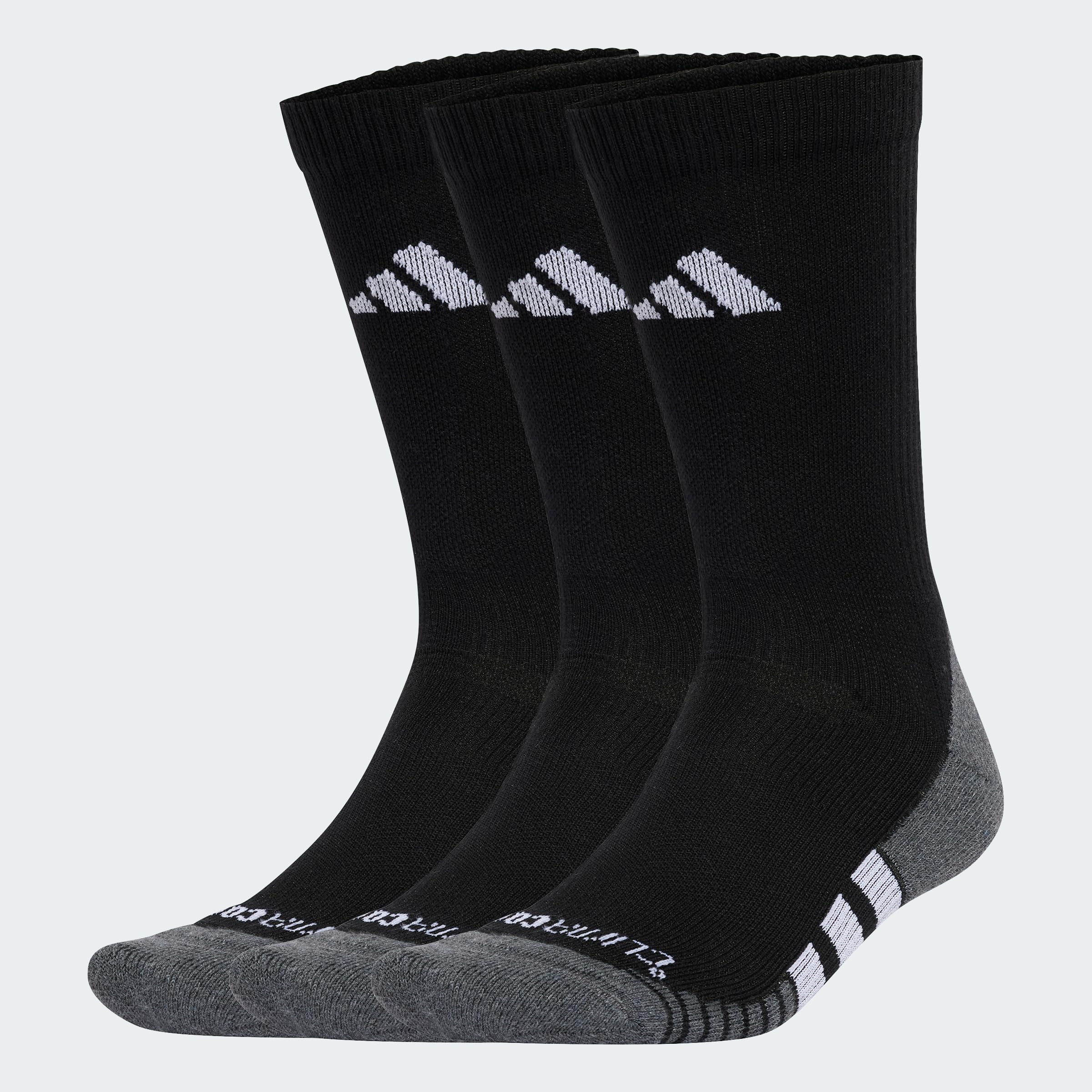 adidas Unisex Training Cushioned Crew Socks 3 Pack, Black/White, Size Xs, Men