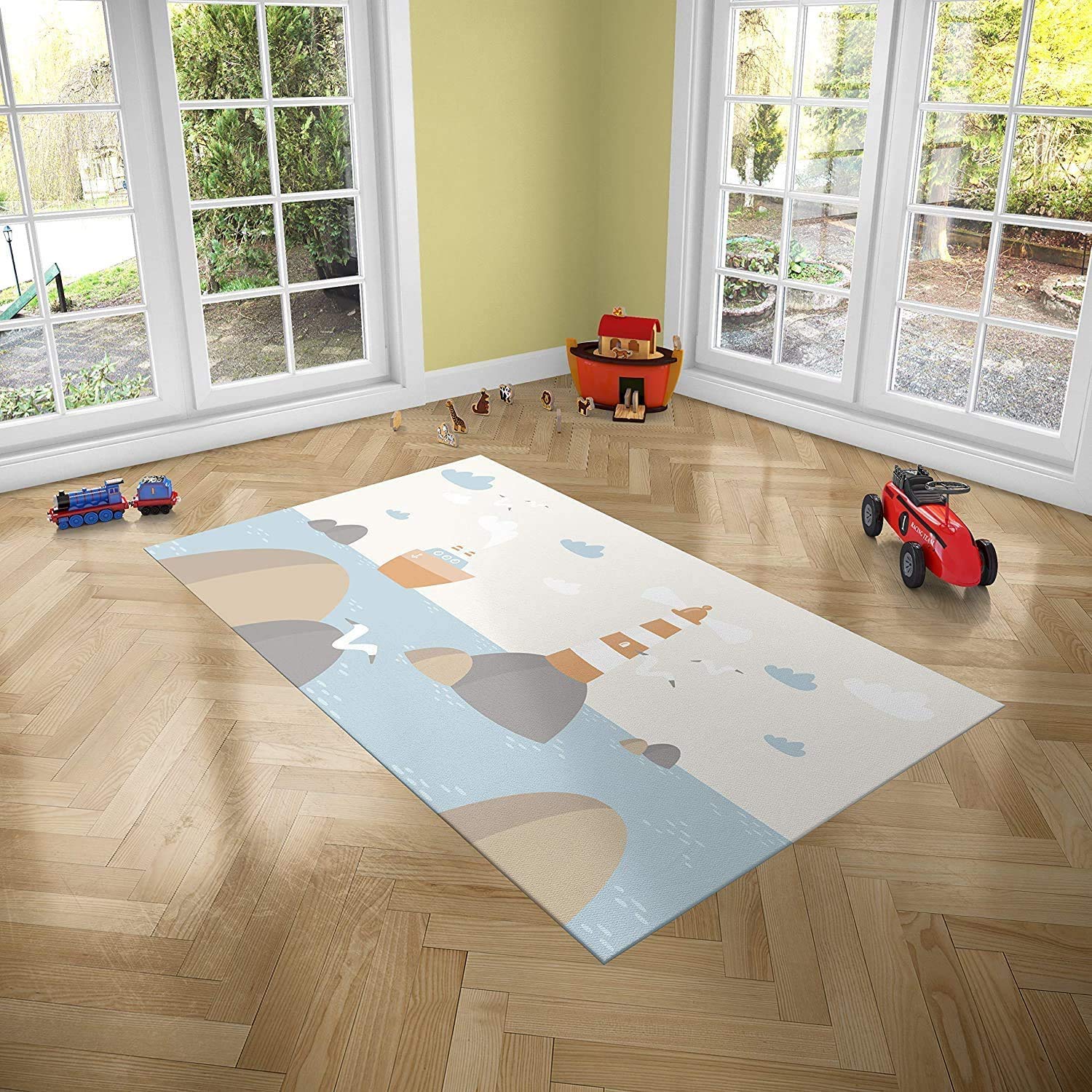 Oedim Tappeto per Bambini con Faro in PVC | Varie Misure | Moquette PVC | Pavimento vinilico | Decorazione per la casa | Pavimento Sintasol | Protezione per Bambini | 95x95cm