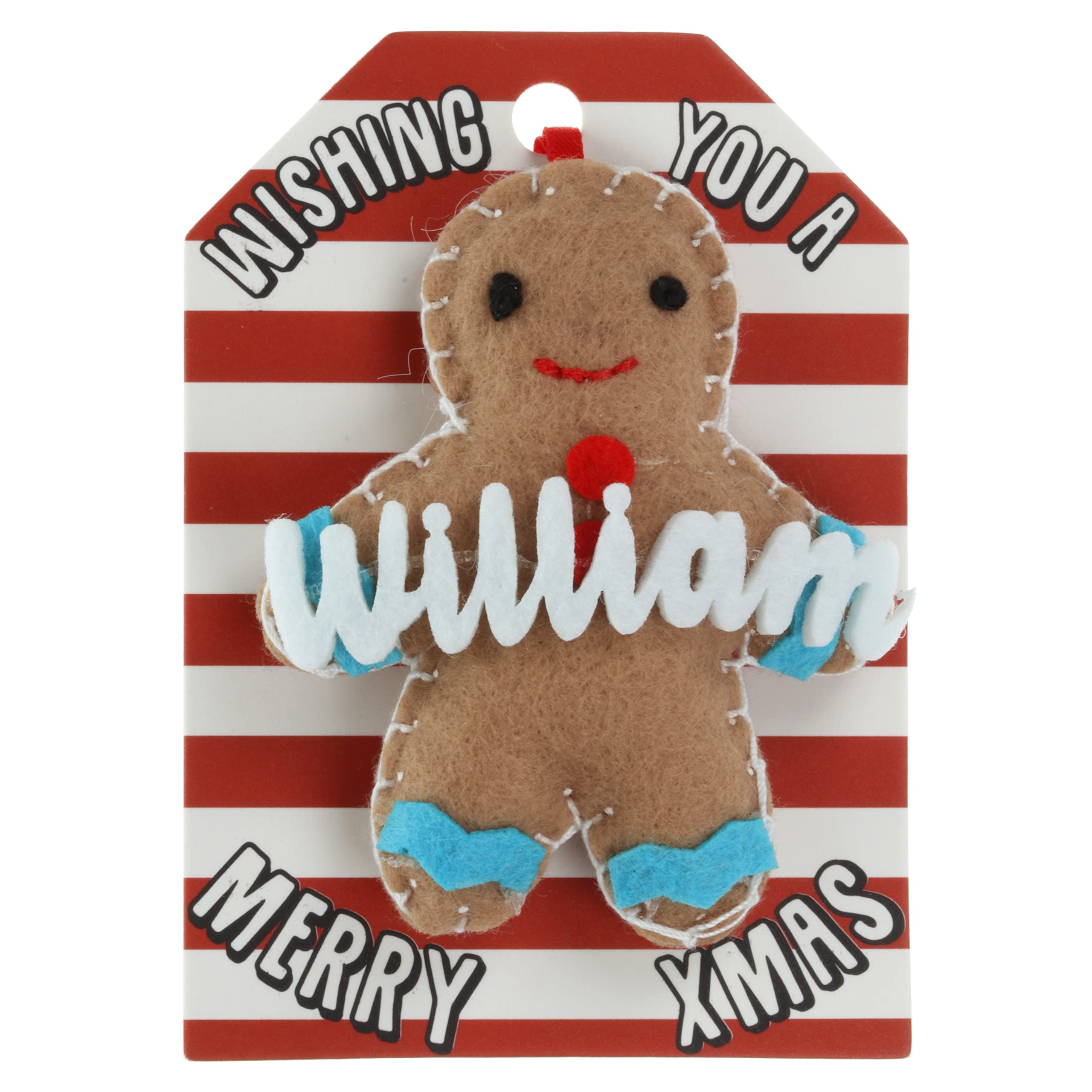 Stands Out, Supplying Outstanding Gifts Men's William Name Gingerbread Man Christmas Tree Bauble Decoration Hanging Gift