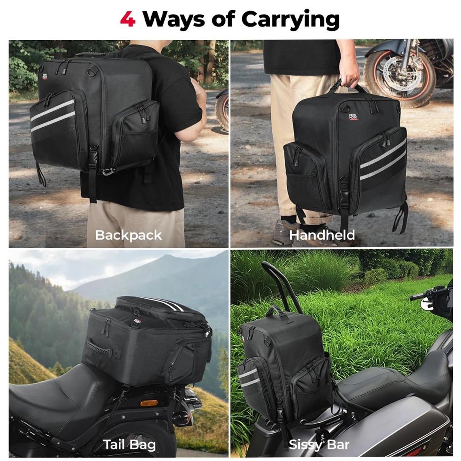 Bolsa Trasera Moto Universal para Motocicleta Bolsa Equipaje Trasero Almacenamiento para Casco De Viaje Bolsa para Asiento Trasero Bolso Mochila Bolsa sillín Motocicleta