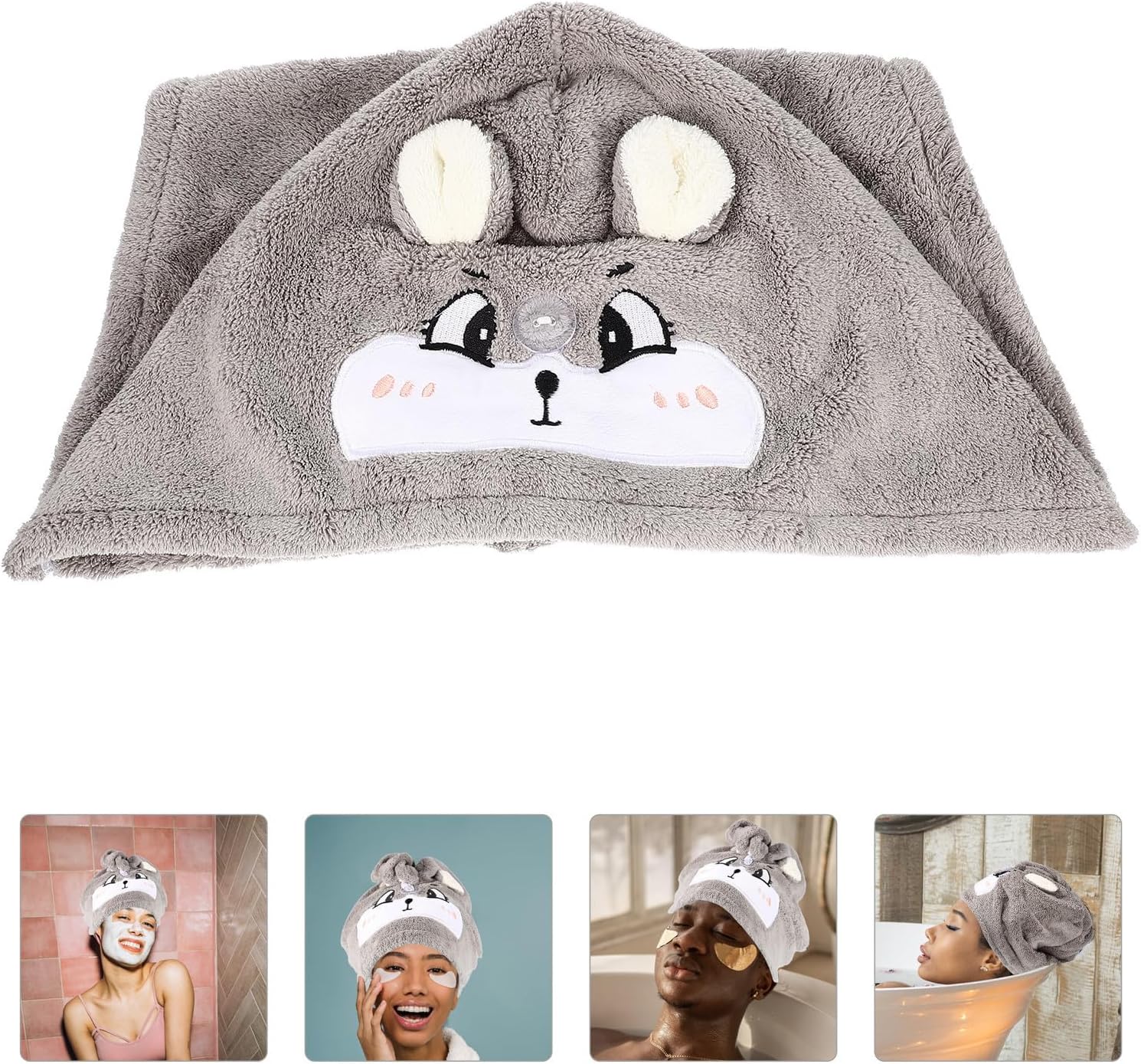 Hair Drying Hat Coral Fleece Polyester Lightweight Portable