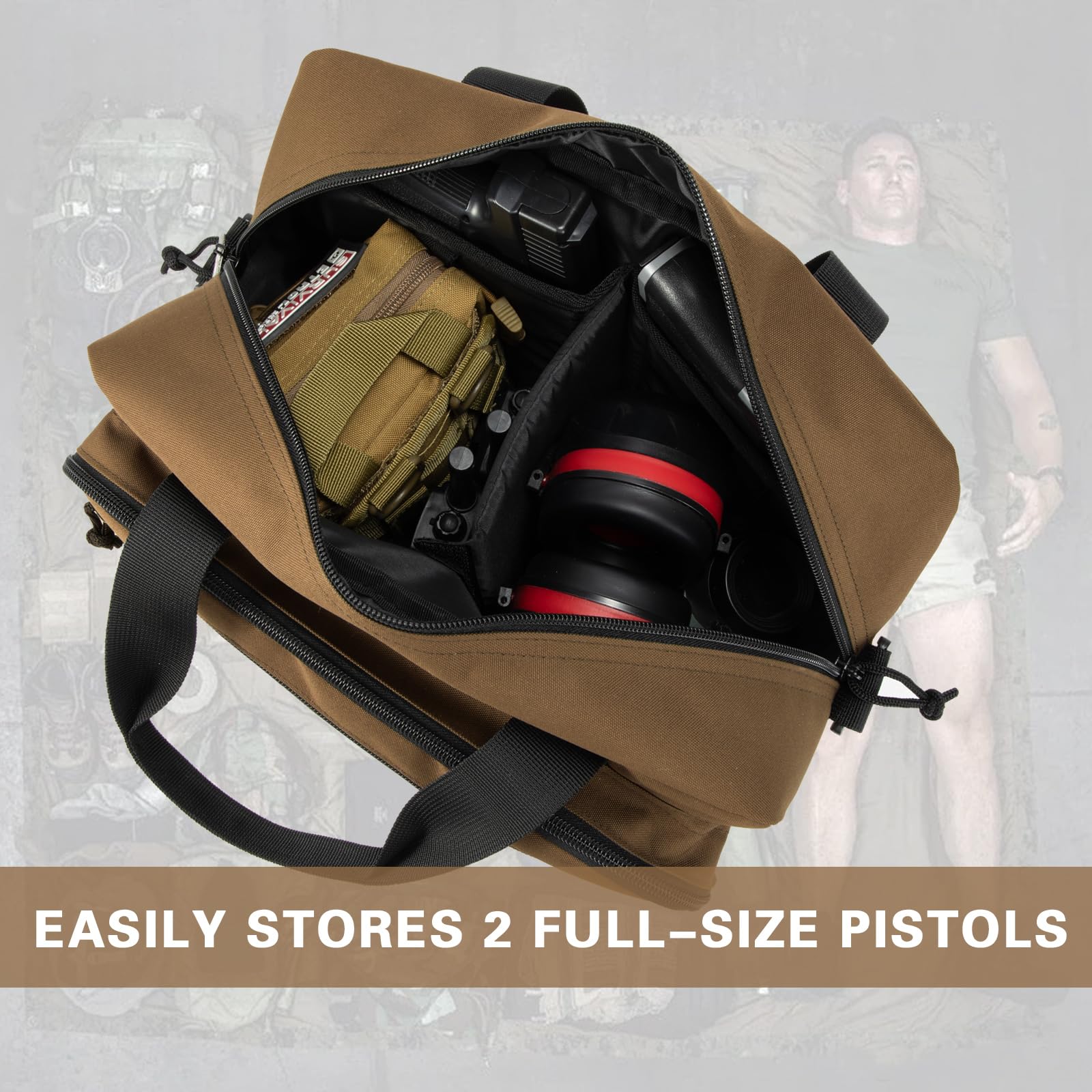 Large Range Bag -Tactical 4+ Pistol Case Gun Bag With Lockable Zippers For Shooting Range Outdoor Hunting Handgun Revolver Gun Carrying Pistol Case For Handguns And Ammo