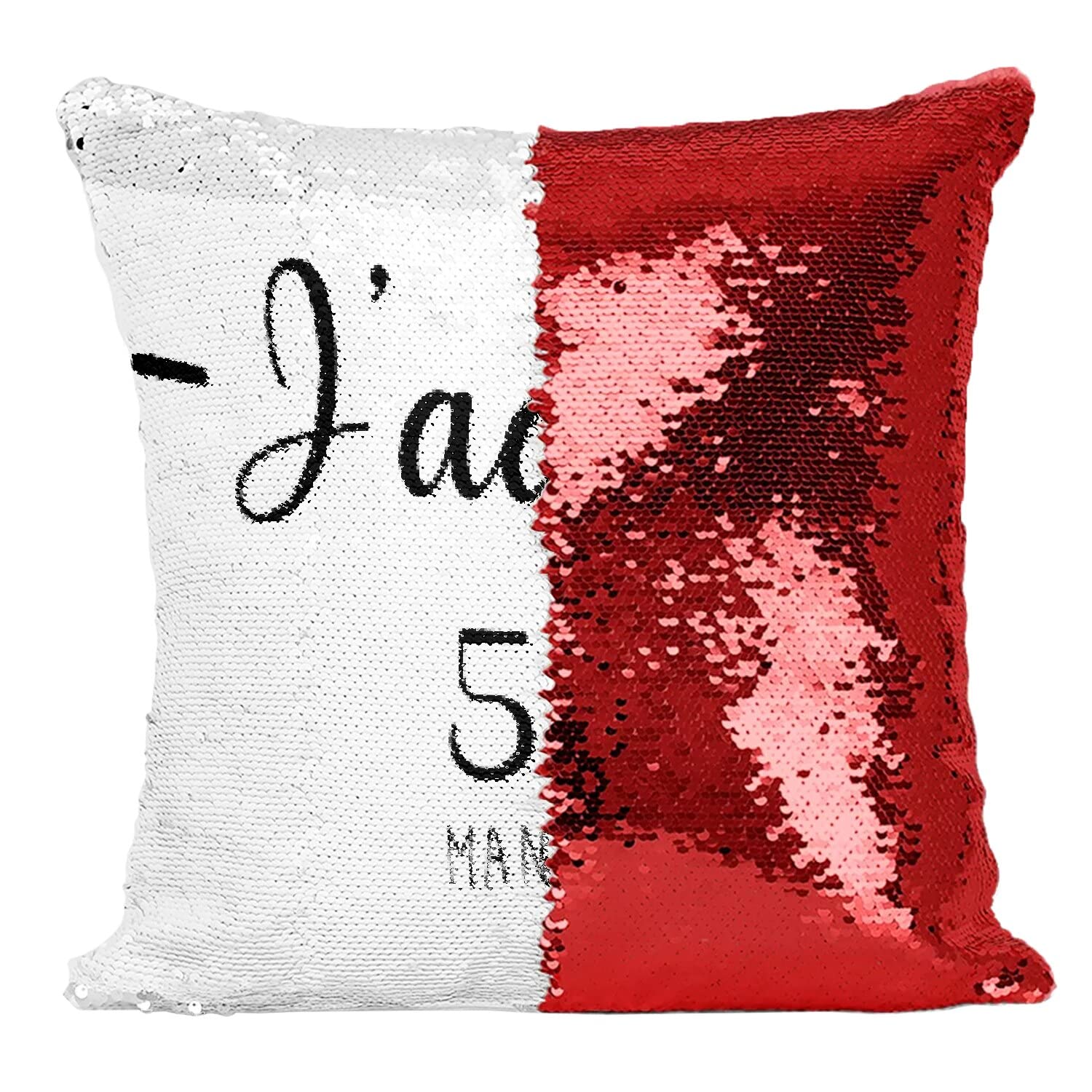 Coussin paillettes rouge Saint-Lô pour déco personnalisée