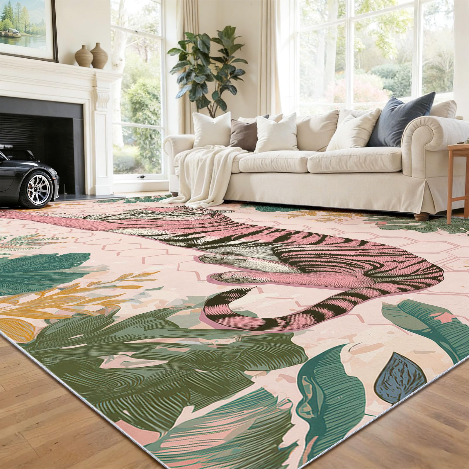 Boho Teppich Wohnzimmer80 x 150 cm Rosa