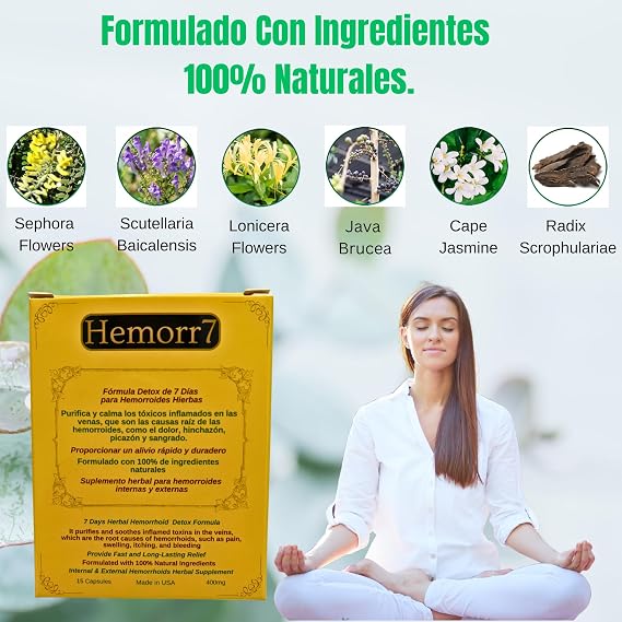 Hemorr7: 7Days 15 Capsules Hem Formula, Formula Hem de 7 dias