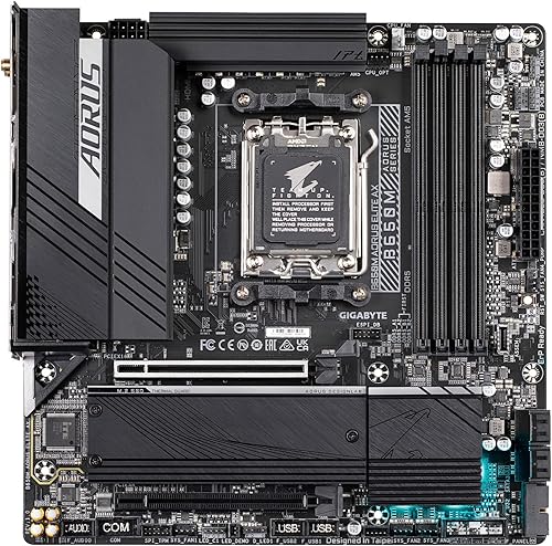 Miniatura 2 de GIGABYTE B650M AORUS Elite AX - Tarjeta madre para juegos compatible con AM5LGA 1718 AMD B650 Micro-ATXDDR5M.2 doblePCIe 5.0USB 3.2 Gen2X2