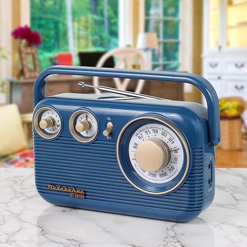 Miniatura 5 de Studebaker SB2003BTBL Bluetooth Retro Radio AM/FM portátil con CA o operación de batería (azul) Azul,Oro Rosa,verde
