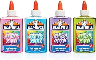 Elmer's Washable Translucent Color Glue, Great For Making Slime, Assorted Colors, 5 Ounces Each, 4 Count, 5 Oz., Standard ...