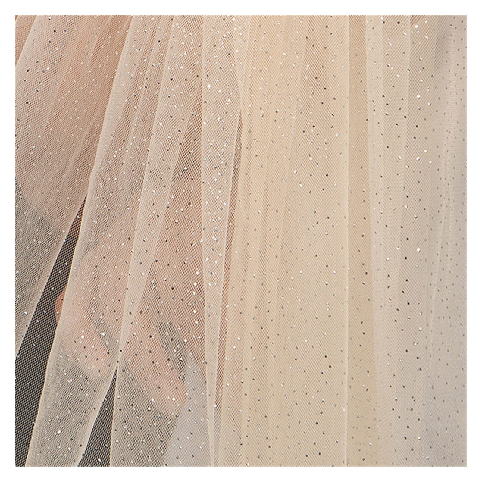 Tiyrus Champagne Sparking Bridal Veils Cathedral Wedding Veil Bridal Veils Soft Single Tier Bride Veil With Comb (Color : Size : 300Cm)