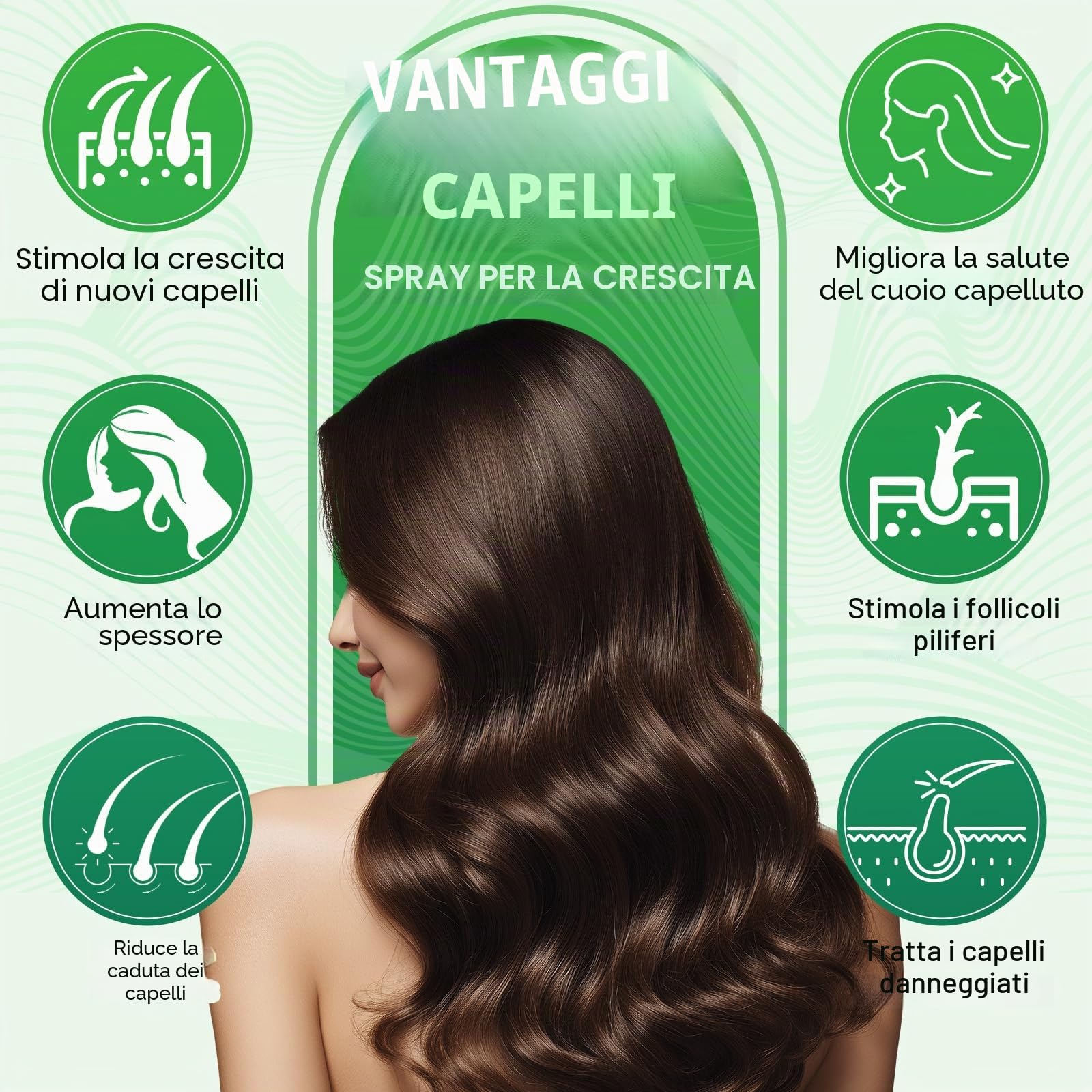 Spray di siero per la crescita dei capelli, olio naturale per la crescita dei capelli con olio biologico di rosmarino, olio di ricino, olio Batana e biotina, crescita dei capelli più sottili