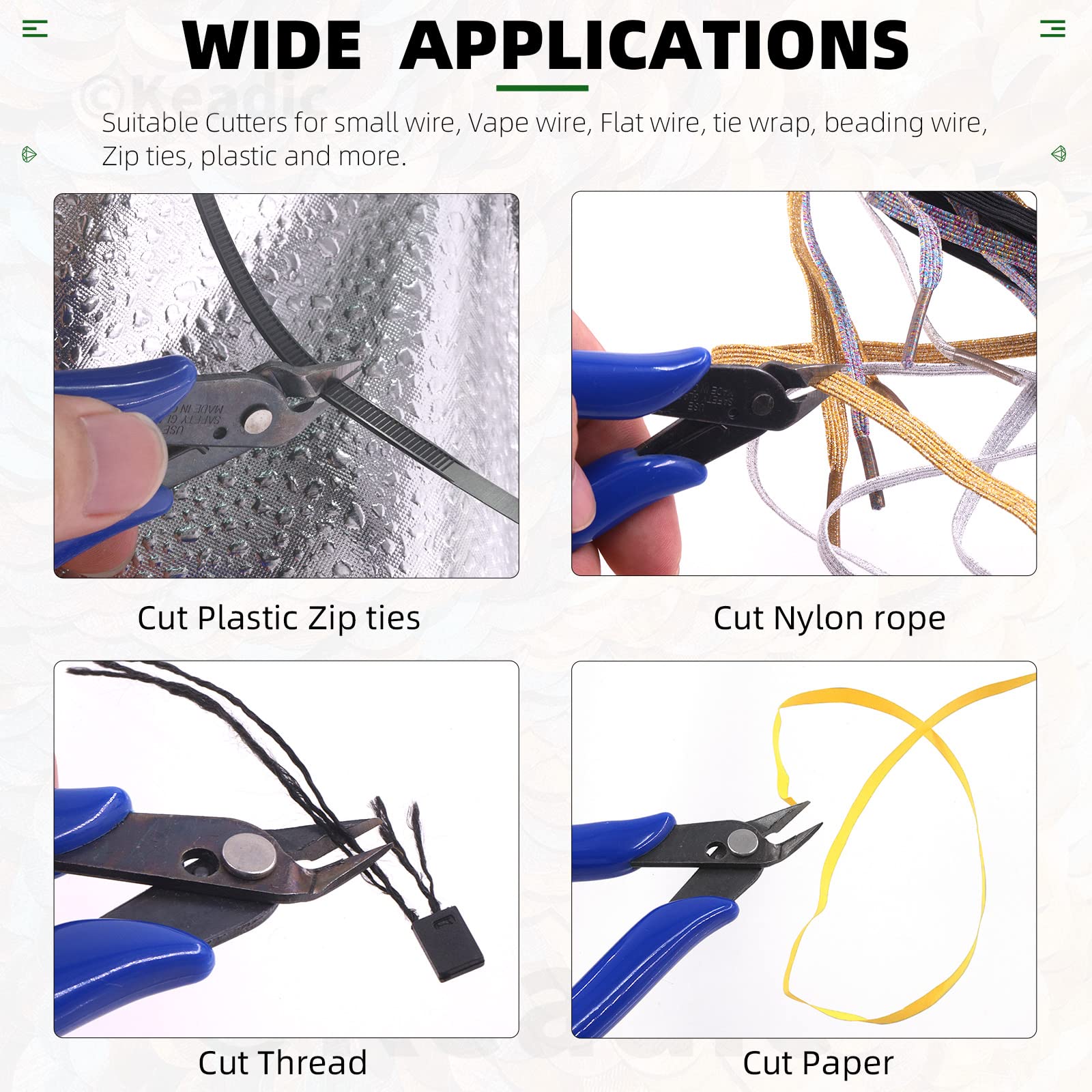 Keadic Wire Cutters - 12 Pcs Precision Cutters -6