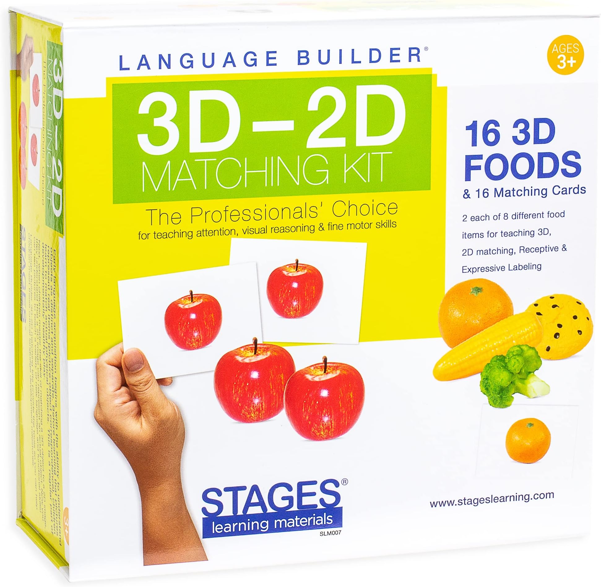 Stages Learning Language Builder 3D-2D Foods Matching Kit for Autism Education & Aba Therapy Flash Cards