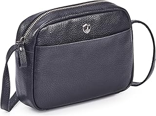 Small Crossbody Bag for Women Pebbled Soft Real Leather Disco Sling Purse Premium Crossover Handbag with Card Case