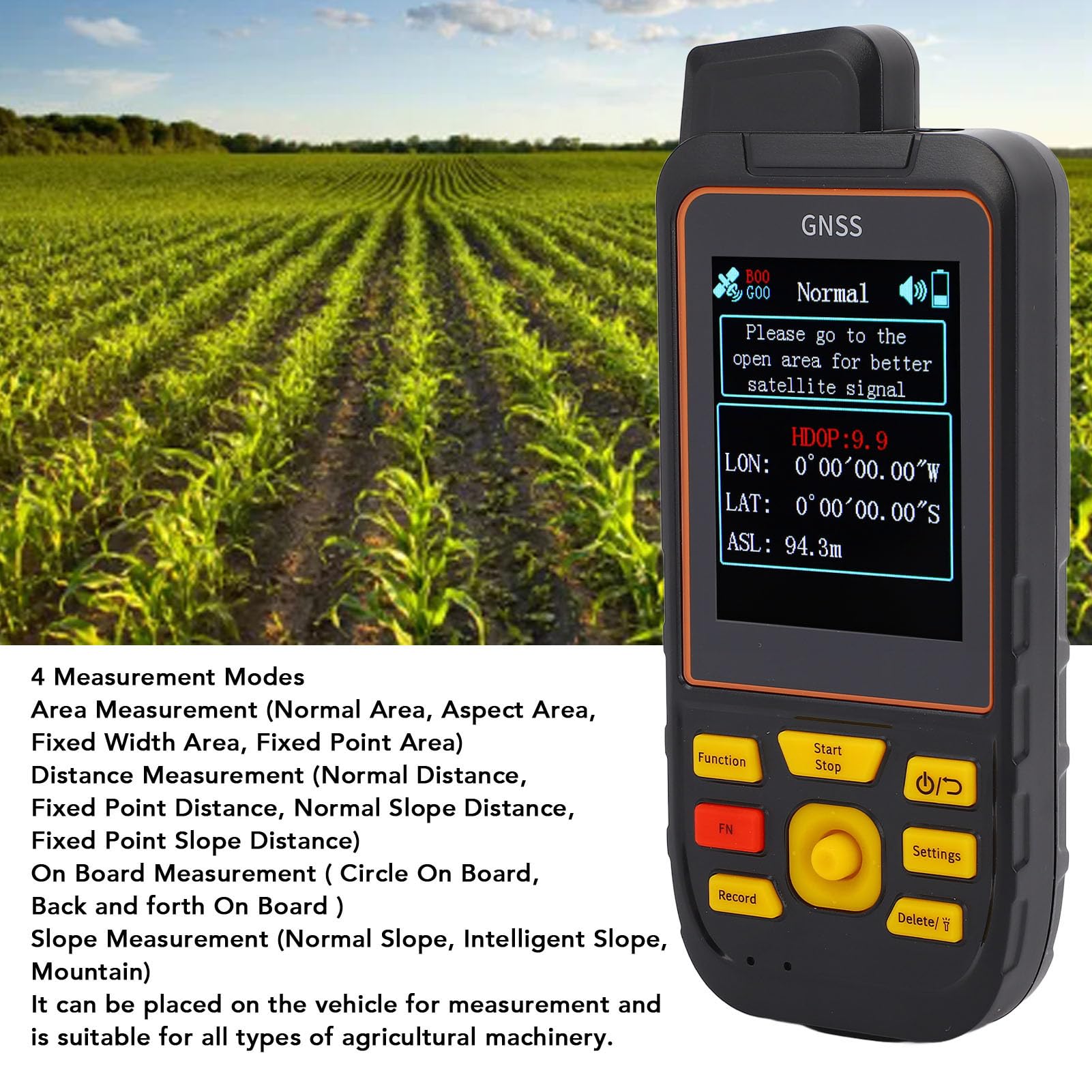 Aramox Medidor de área de Tierra Receptor de GNSS Medidor GPS GPS Medidor de Cálculo de área de Tierra para Medición de Distancia de la Pendiente Montañosa