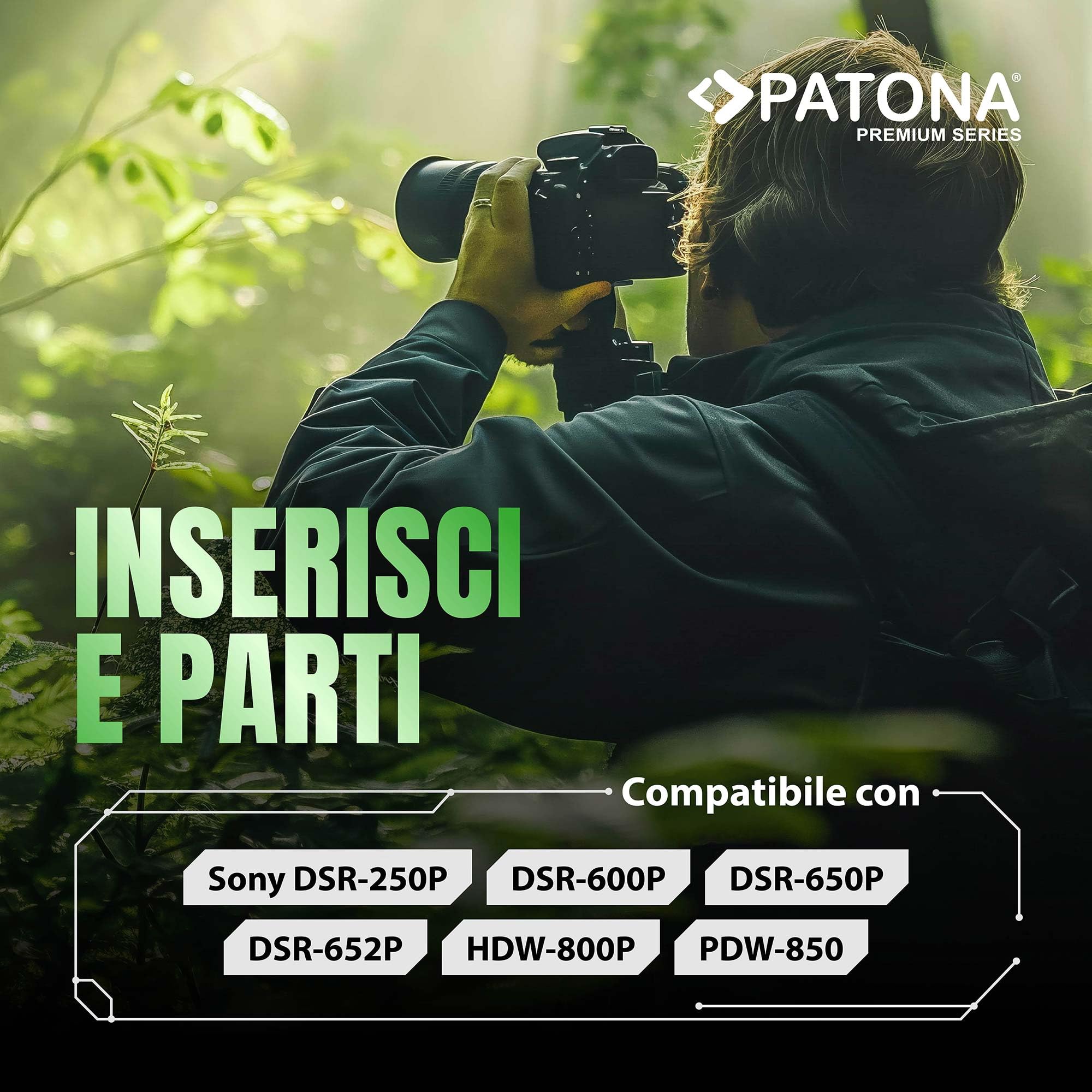 PATONA Premium Batteria V-Mount 190Wh (14,4V 13200mAh) – sostituisce Sony BP-190WS BP-GL95 BP-GL65 – con D-Tap e uscita USB, indicatore LED – per camcorder broadcast, URSA e luci video