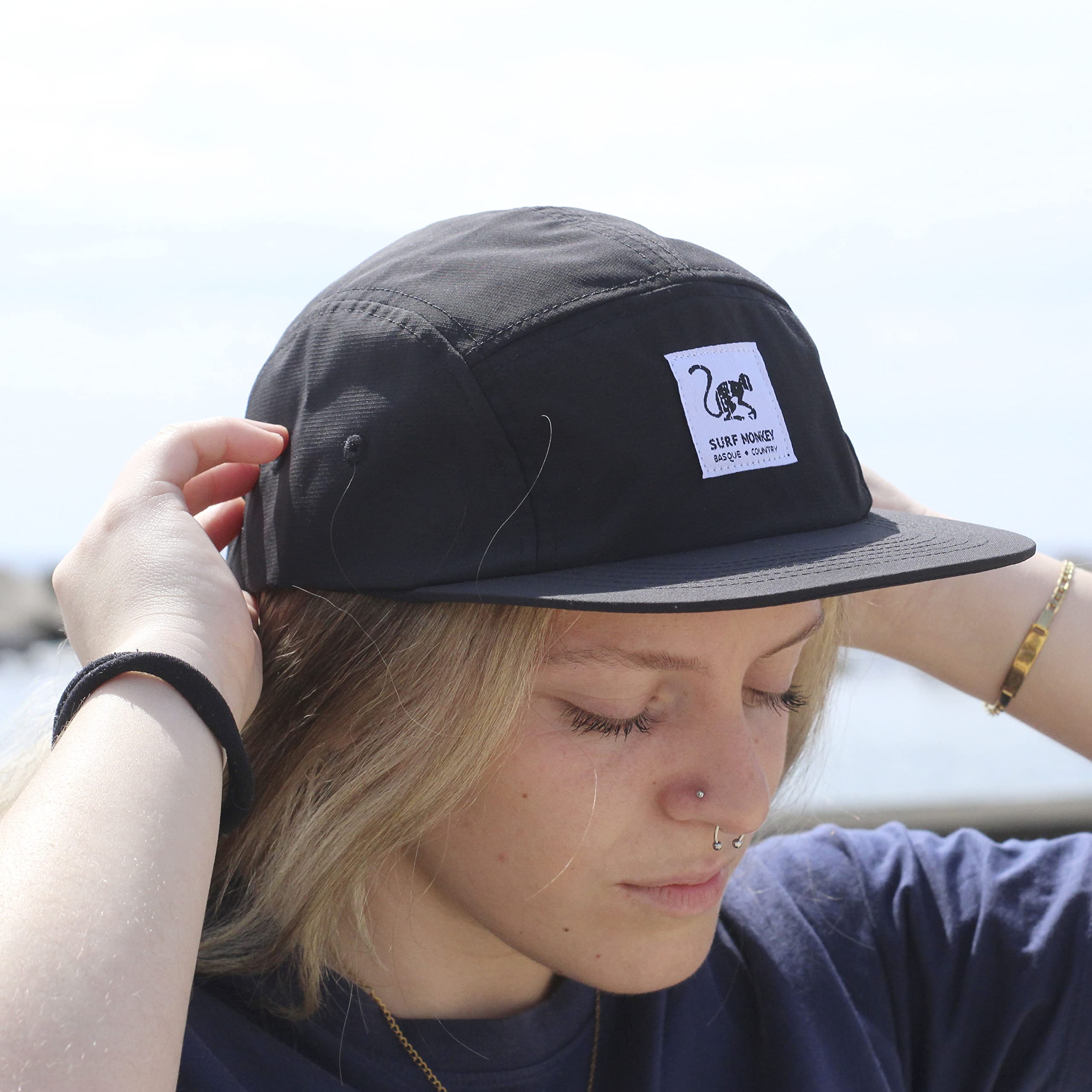 Surf Monkey Berretto Strapback Regolabile Impermeabile - Classic Jockey Cap - Berretto da baseball Uomo/Donna Cappello a 5 pannelli