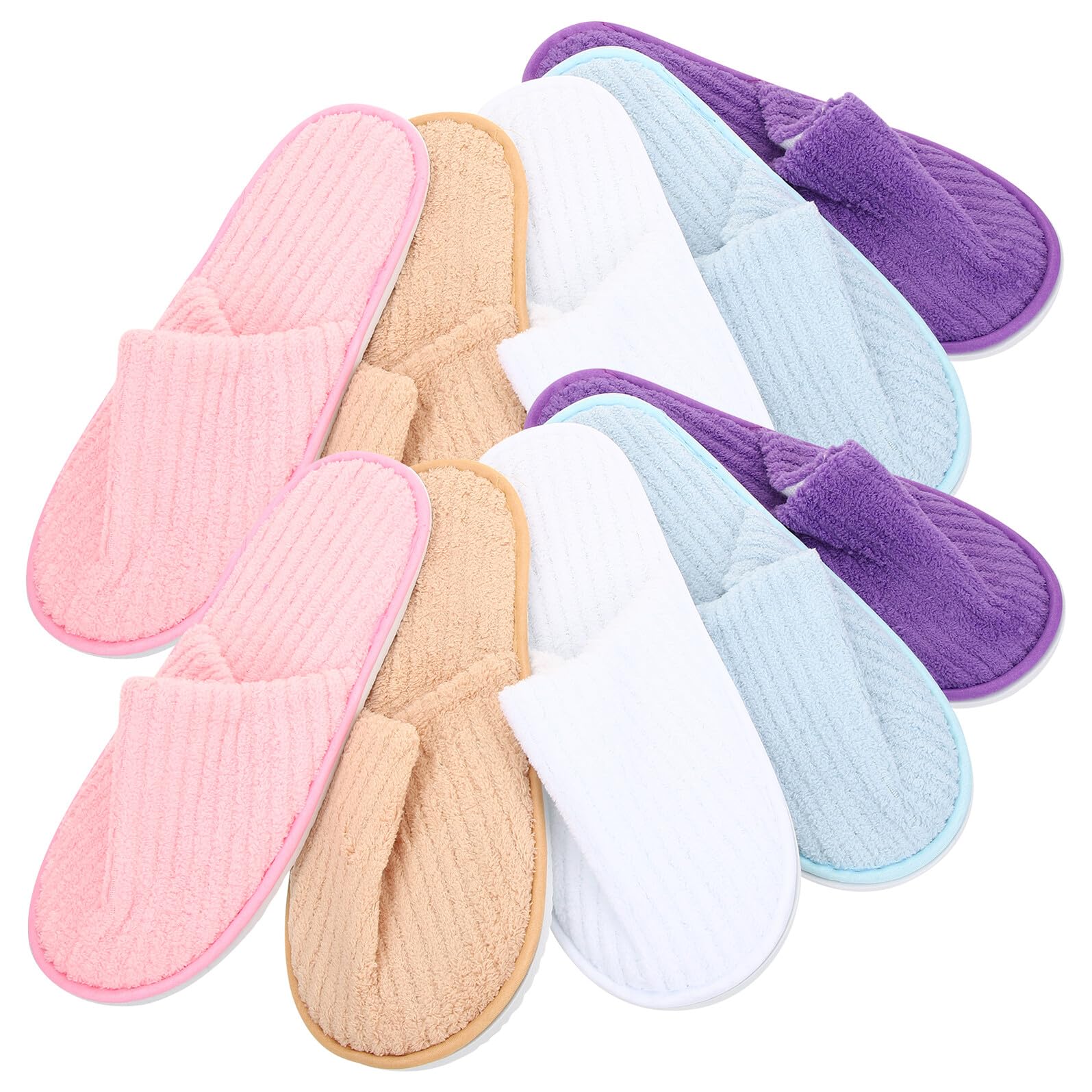 iplusmile Pantofole in Coral Fleece per Casa e Hotel 10 Paia | Lavabili e Antiscivolo, Leggere e Portatili, Adatte per Interni e Aereo