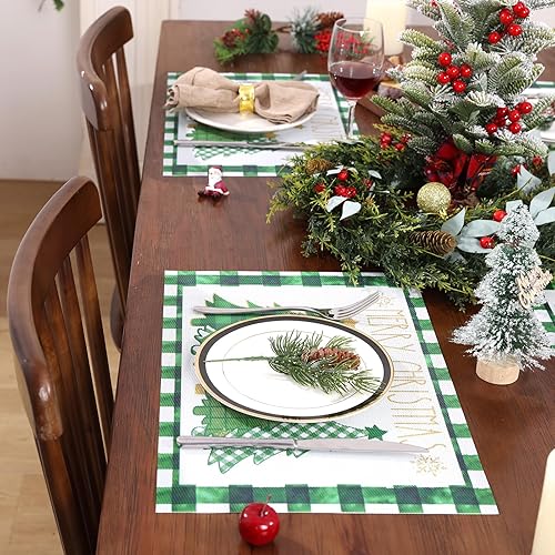 Miniatura 9 de U'Artlines Waterclor Buffalo - Juego de 6 manteles individuales de vinilo antideslizante para invierno para exteriores, interiores, hogar, fiesta,